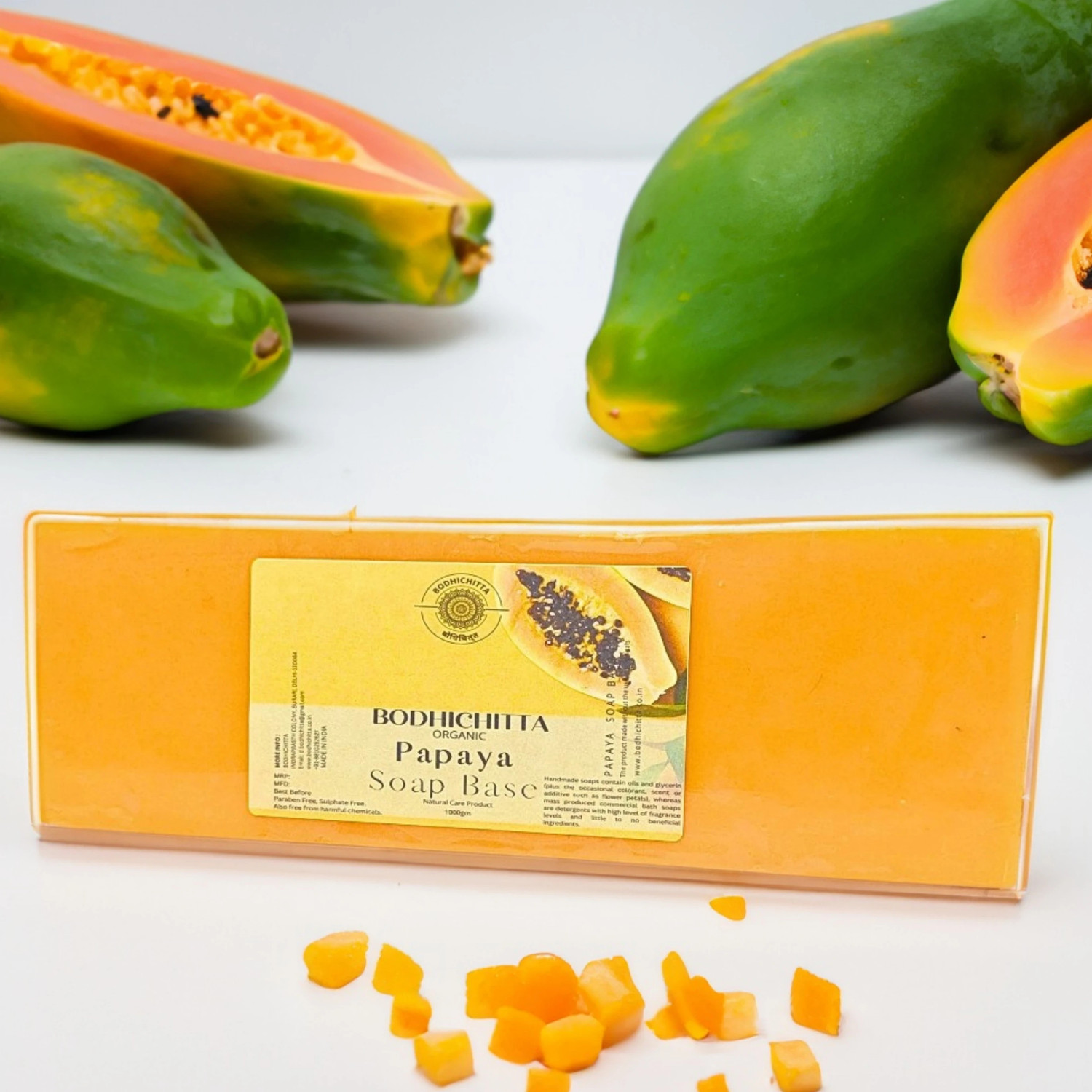 Image of Bodhichitta Papaya Soap Base Melt & Pour 100% Pure & Natural Pack of 1kg