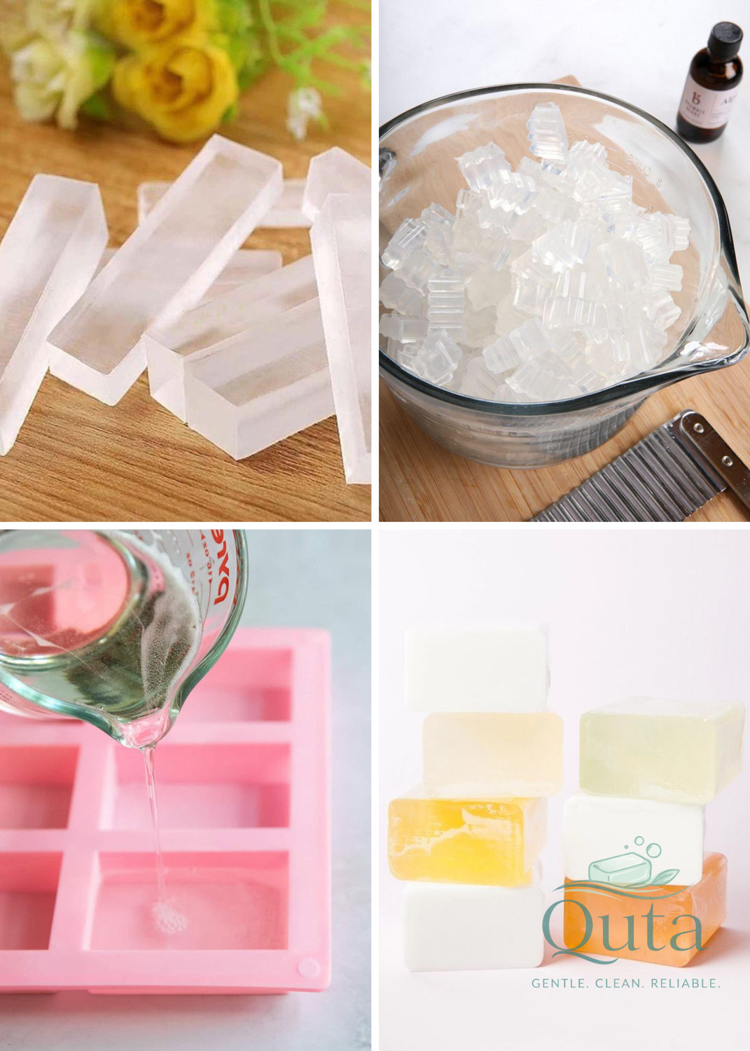 Image of QUTA Melt & Pour Soap Base 1KG SLS Free Glycerin DIY Handmade Soap Making