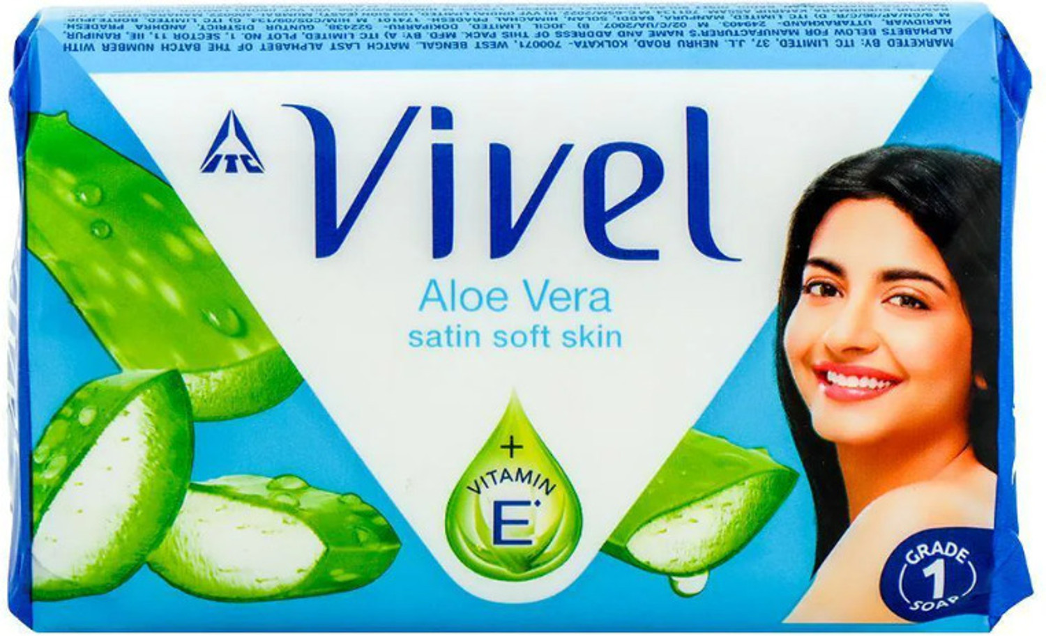 Image of Vivel Aloe Vera Bathing Soap with Vitamin E for Soft Skin, for Women & Men