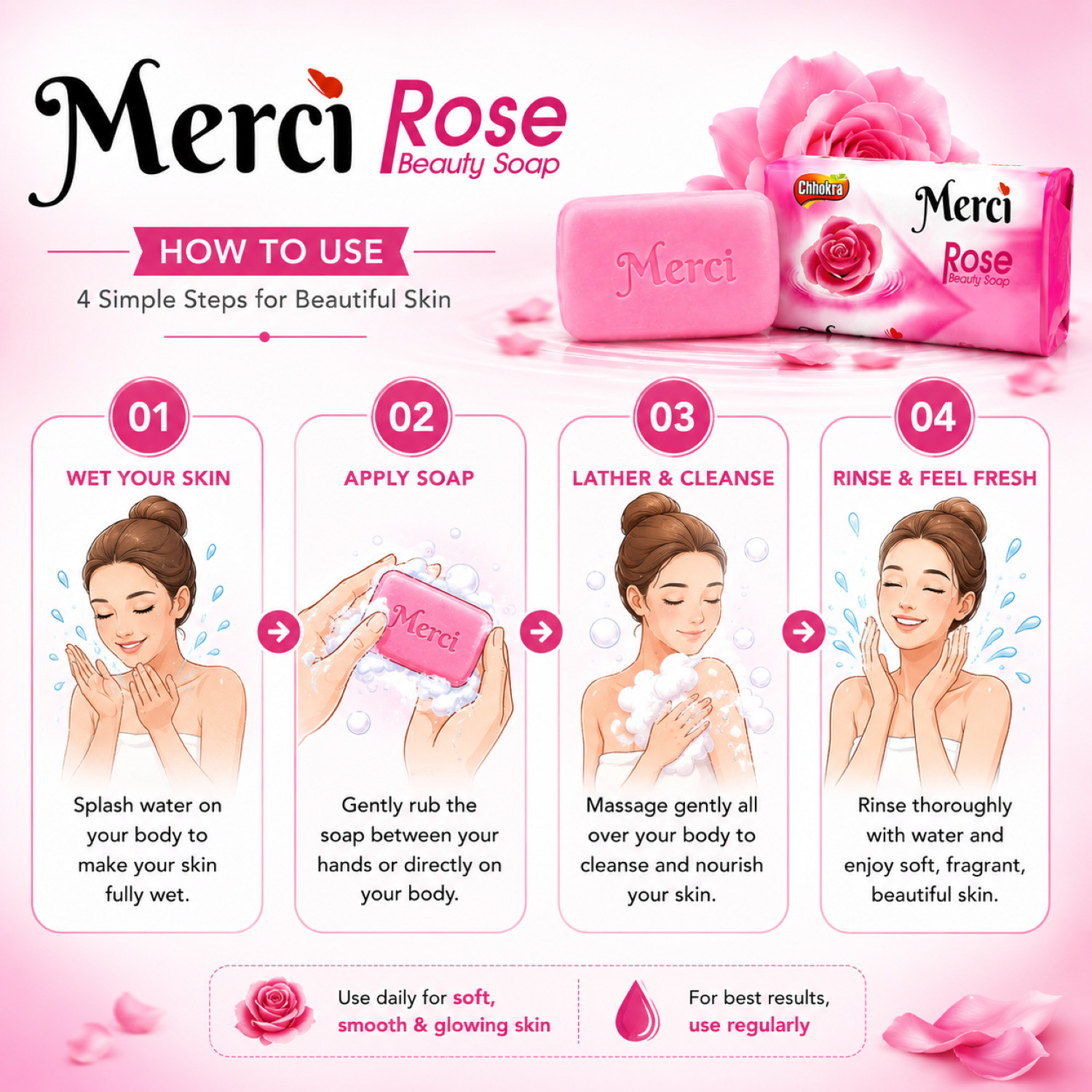Image of CHHOKRA Merci Rose Soap (500 g)