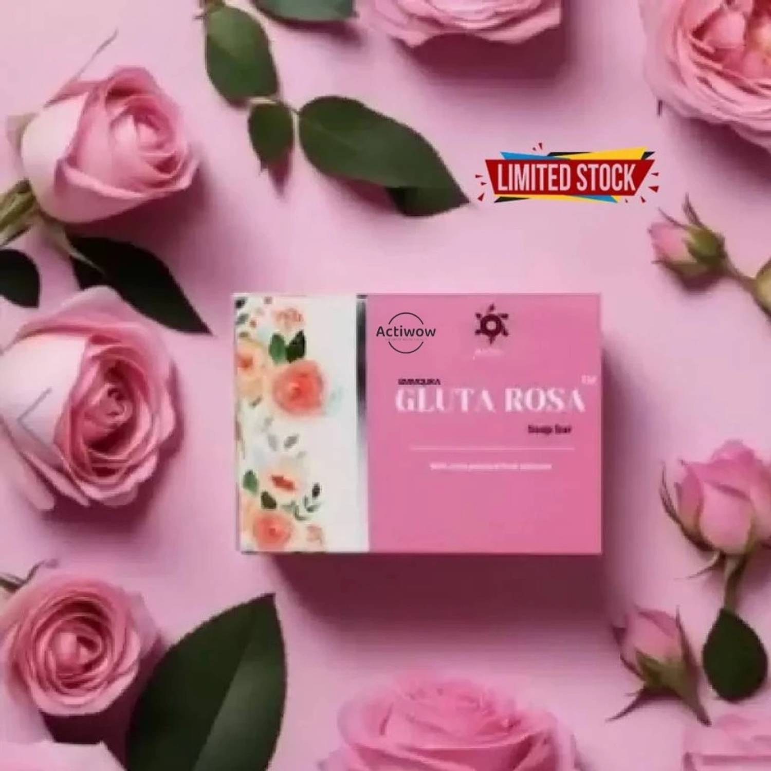 ACTIWOW Gluta Rose Soap for Glowing, Radiant Skin with Glutathione & Rose  Extract 2Pcs