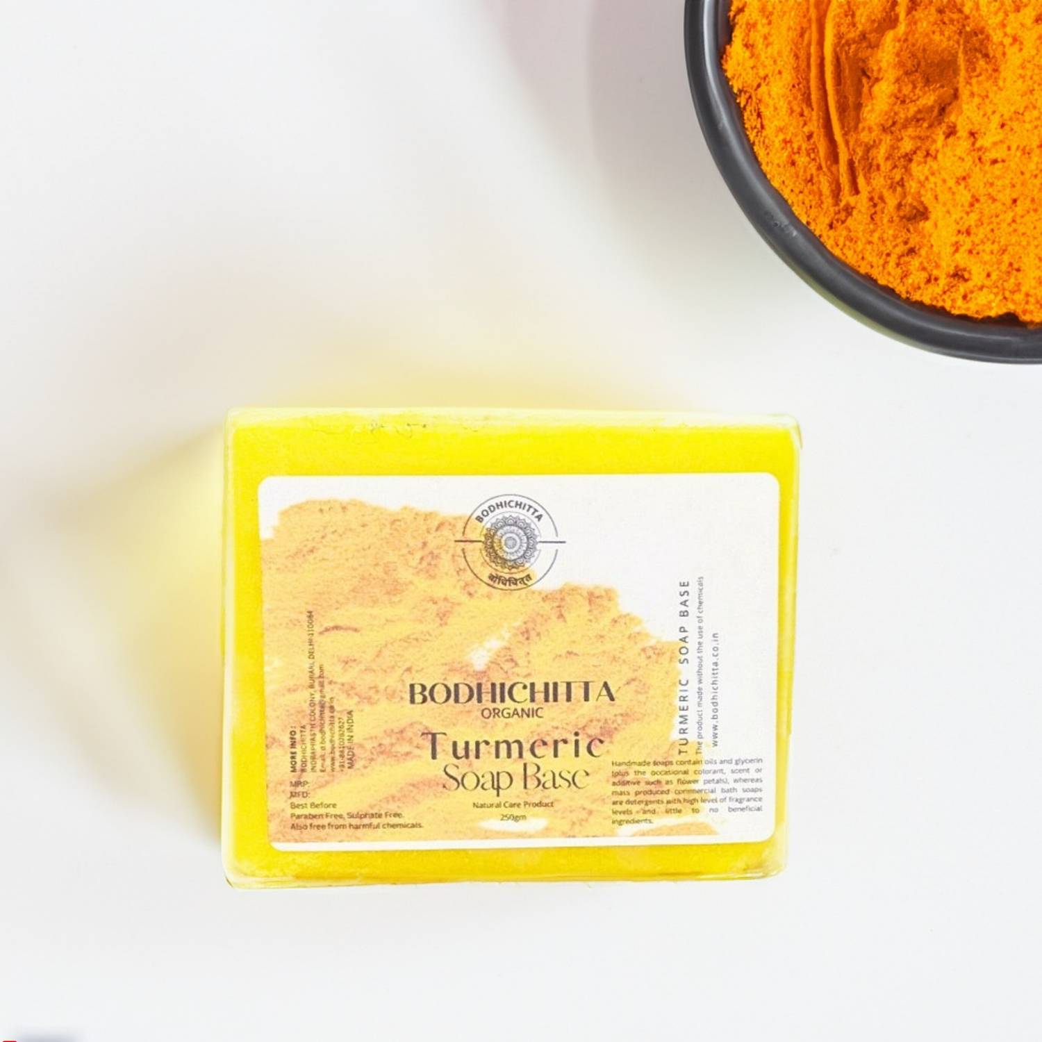 Bodhichitta Paraben, Sulphate Free Haldi / Turmeric Soap Base Melt & Pour 100% Pure 250g