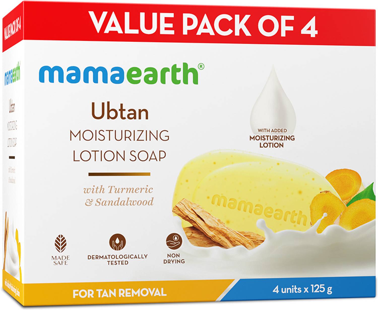 Mamaearth Ubtan Moisturizing Lotion Soap 4 Pieces - Image 2