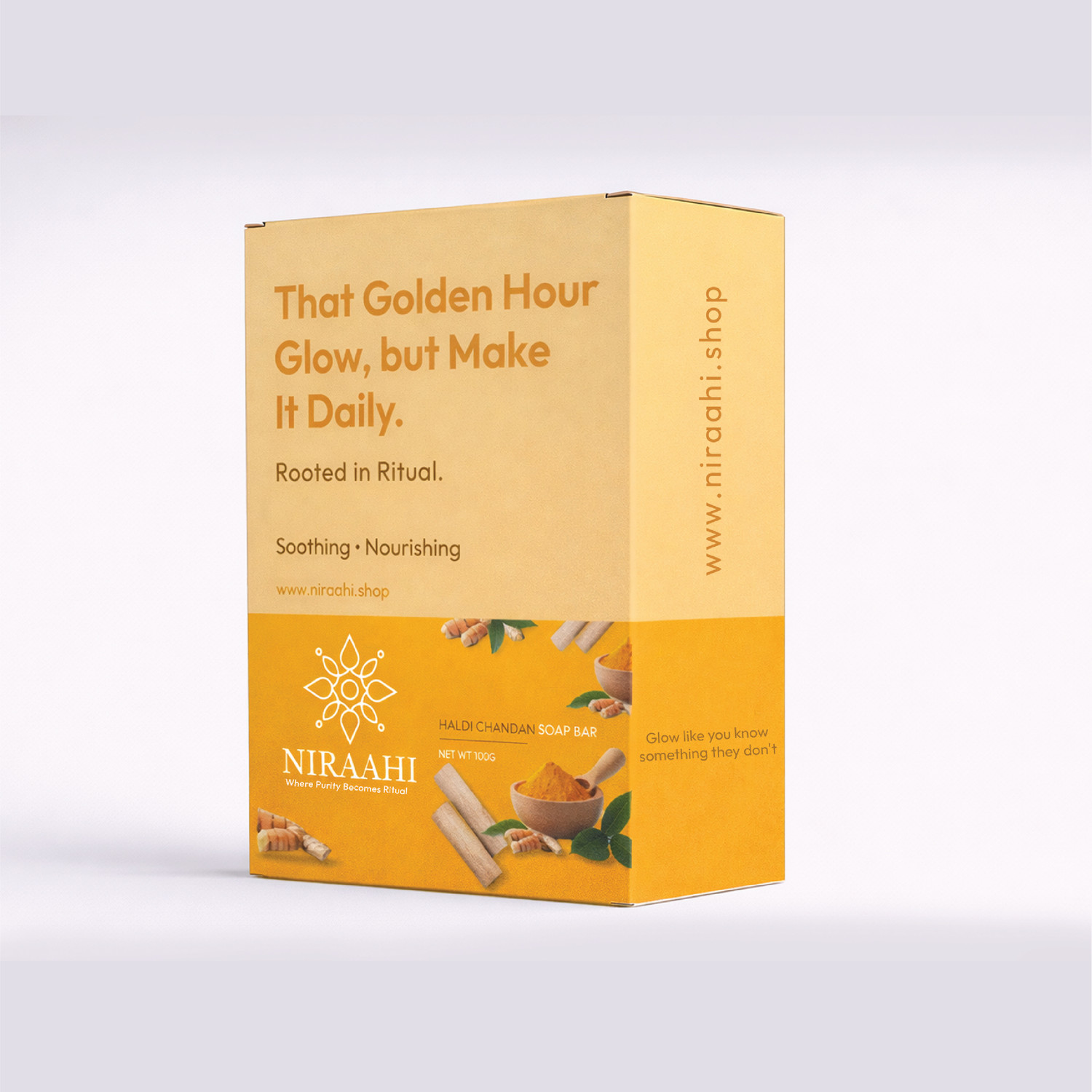 Image of Niraahi Haldi Chandan Bathing Soap 100g | Herbal Bath Bar for Daily Use for Men & Women
