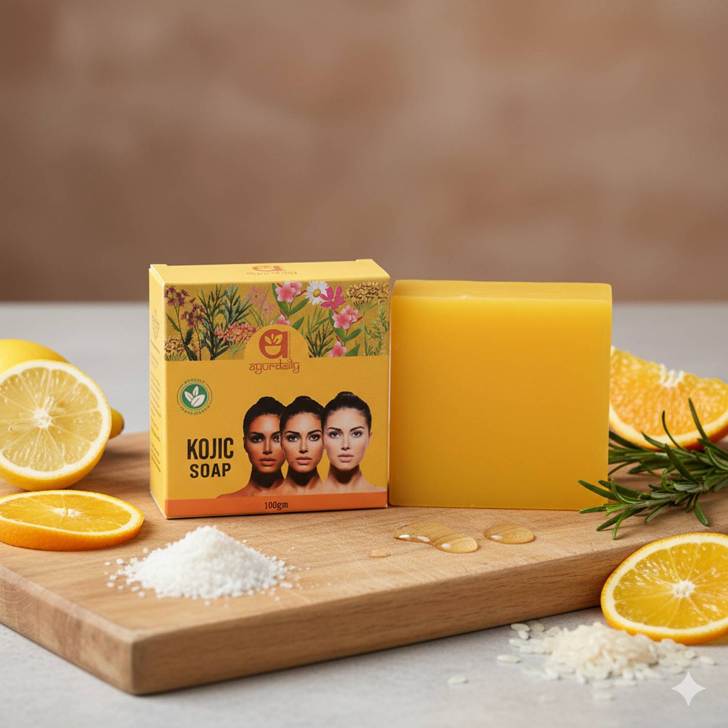 Ayurdaily Kojic Acid Skin Lightening Soap with Niacinamide | Handmade Soap| For Dark Spots