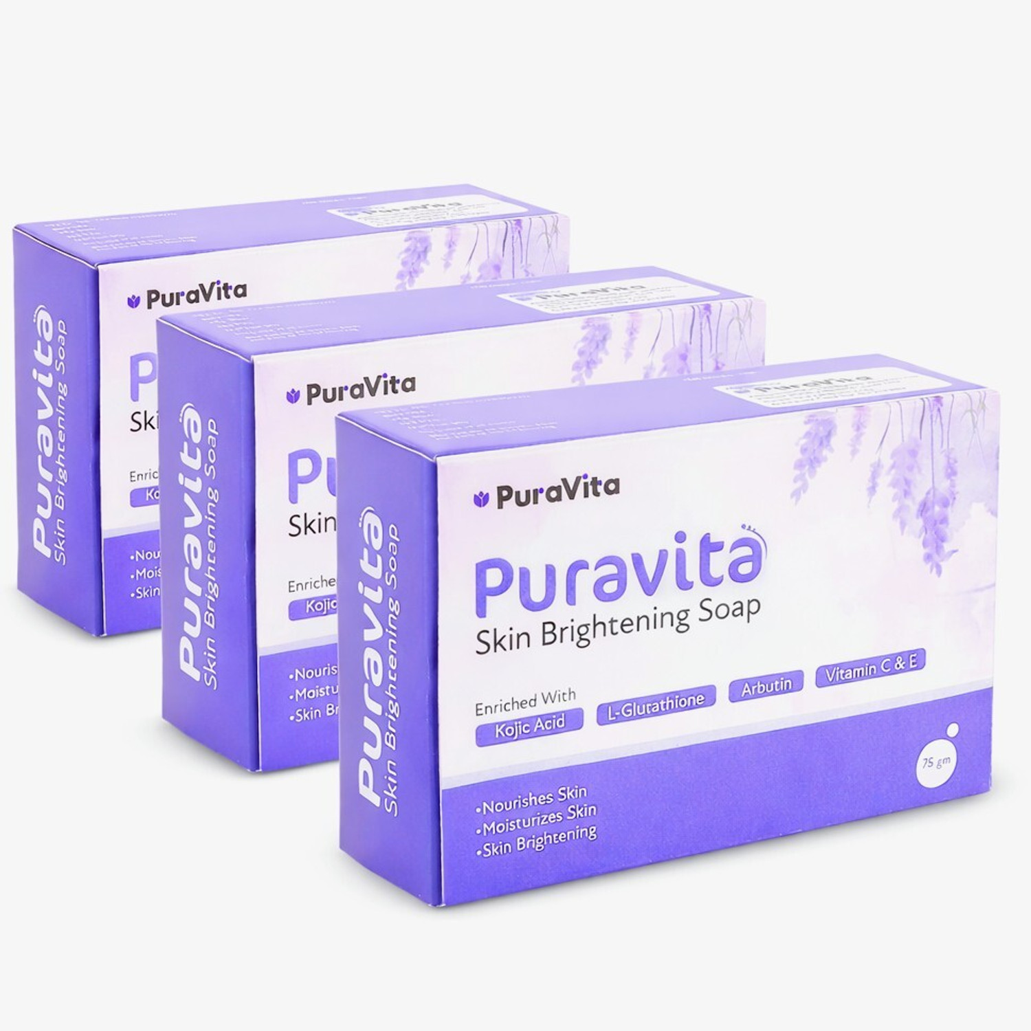 Image of PuraVita Kojic Acid Soap with Glutathione for Skin Brightening and Tan Removal Men Women