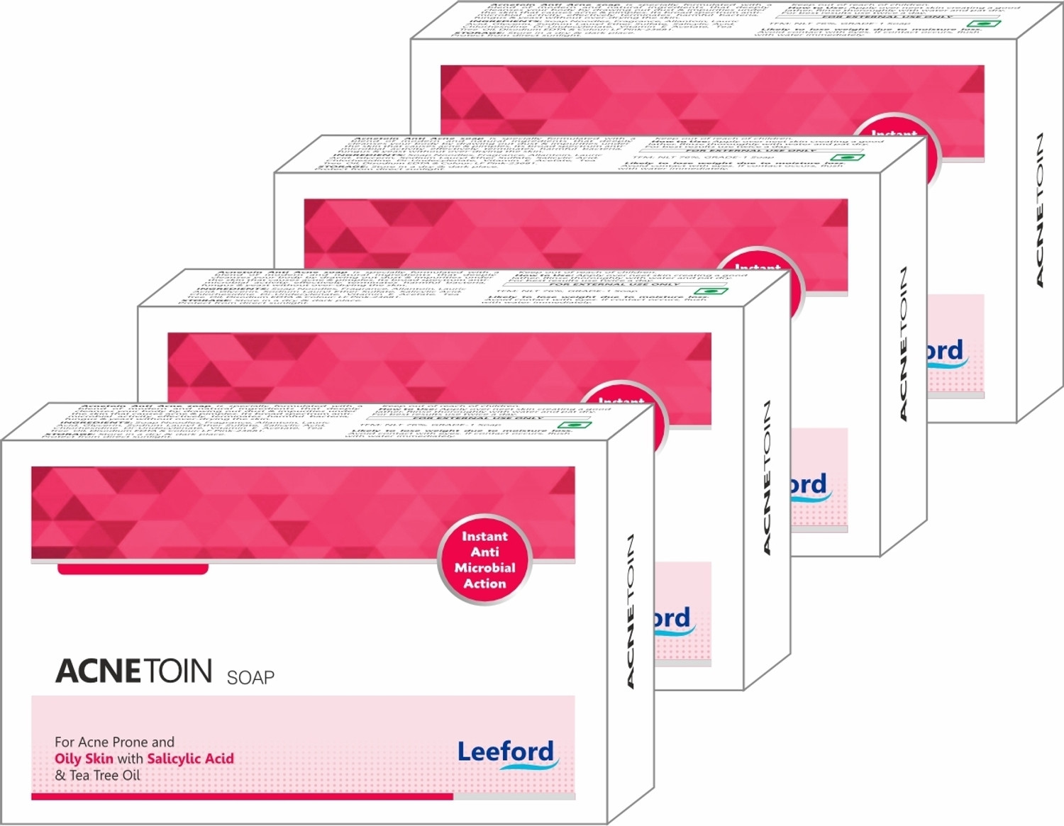 Image of Leeford Acnetoin Salicylic Acid & Tea Tree Oil Soap for Acne|Controls Sebum Production