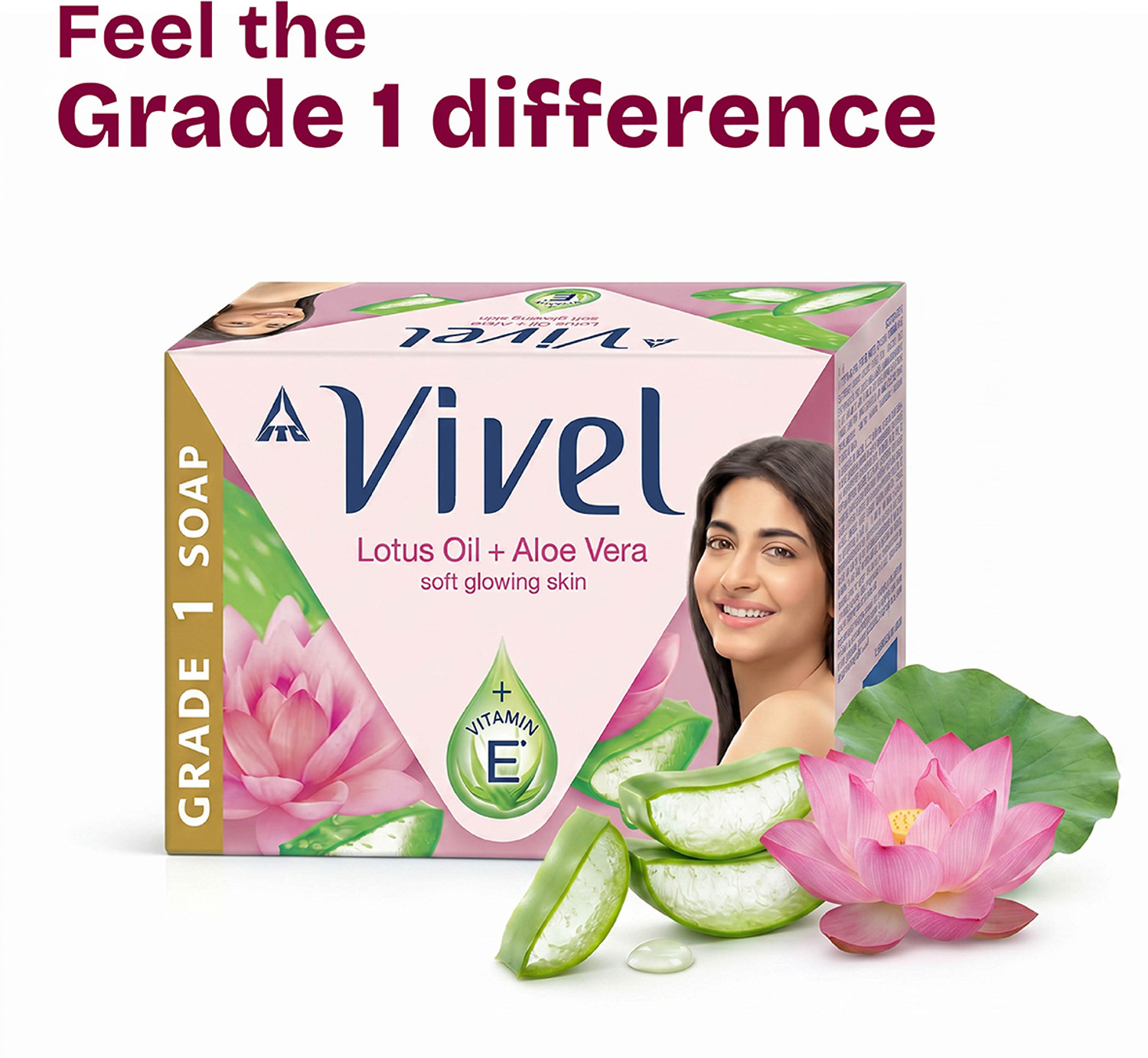 Image of Vivel Lotus Oil Grade 1 Bathing Soap Highest Soap Grade 76% TFM Vitamin E