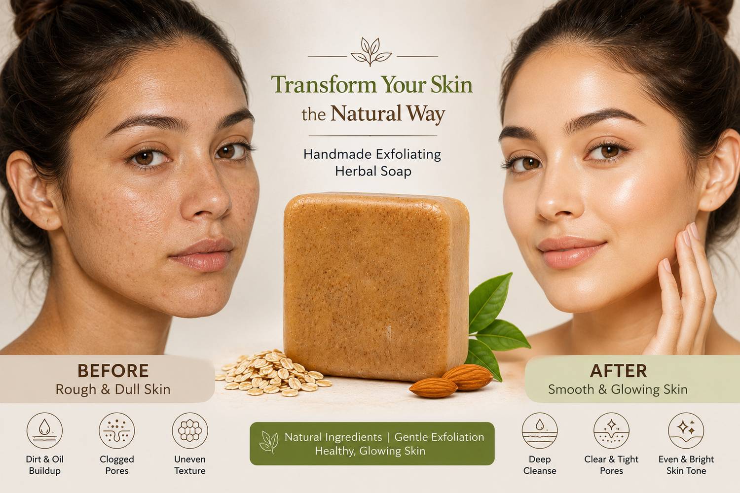 Freshila Natural Sandalwood Handmade Soap (Pack of 2) - Image 2