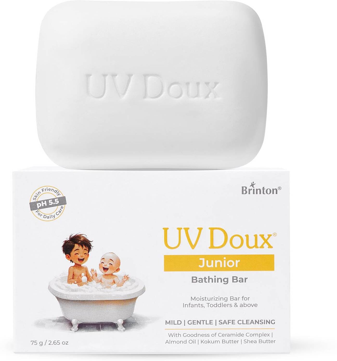 Brinton UV Doux Junior Moisturizing Bathing Bar | Syndet Bar
