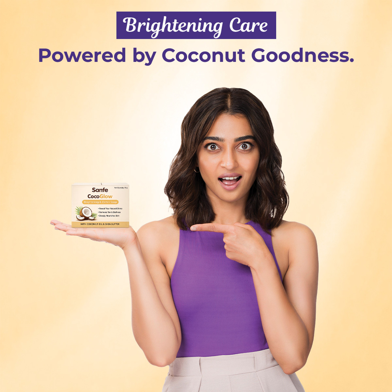 Image of Sanfe Cocoglow Brightening & Detan Soap| Suitable for Face & Body