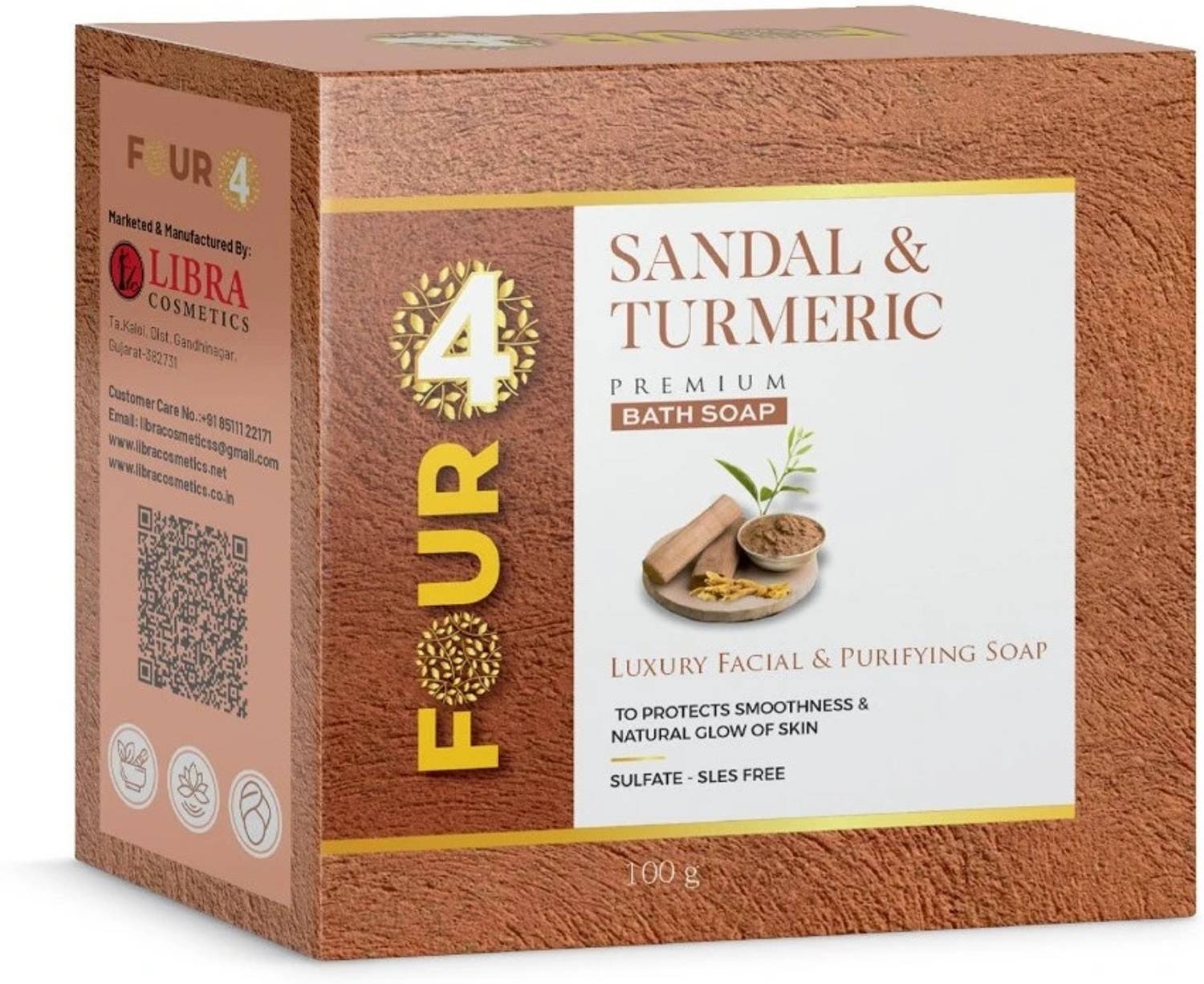 4FOUR Sandal & turmeric Facial & Purifying Soap