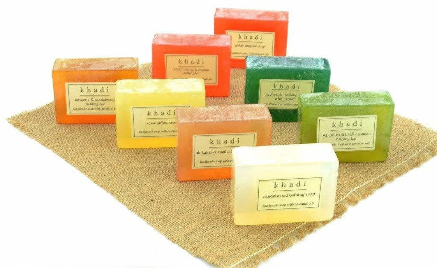 Image of Khadi Herbal Natural Handmade Soaps - 8 Flavours