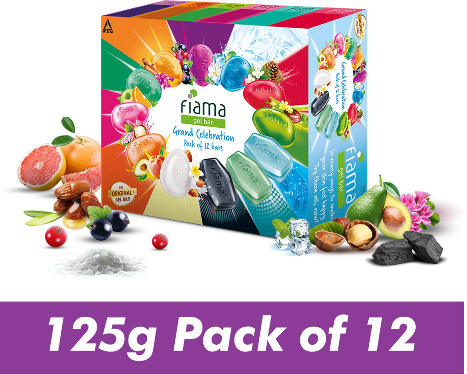 FIAMA Gel Bathing Bar Grand Celebration Pack with 12 Unique Gel B
