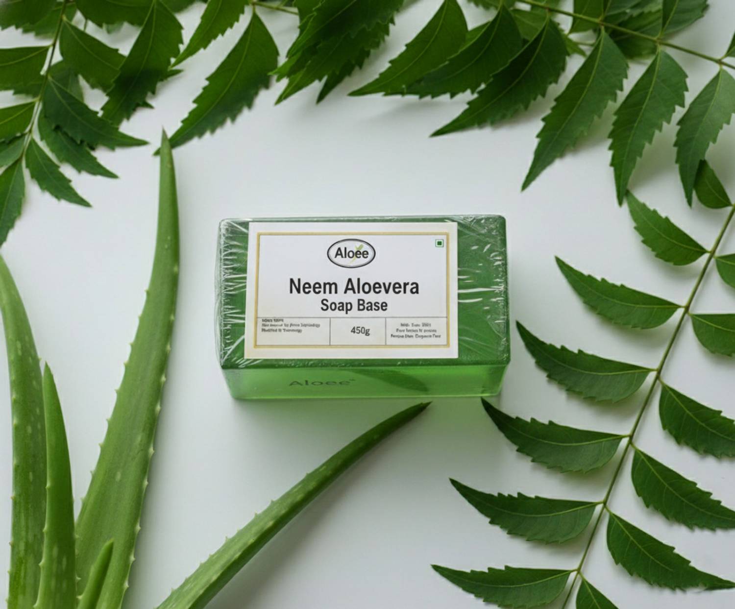 ALOE E Soap base-Natural Neem & Aloevera Glycerine Soap Base-100% Transparent DIY