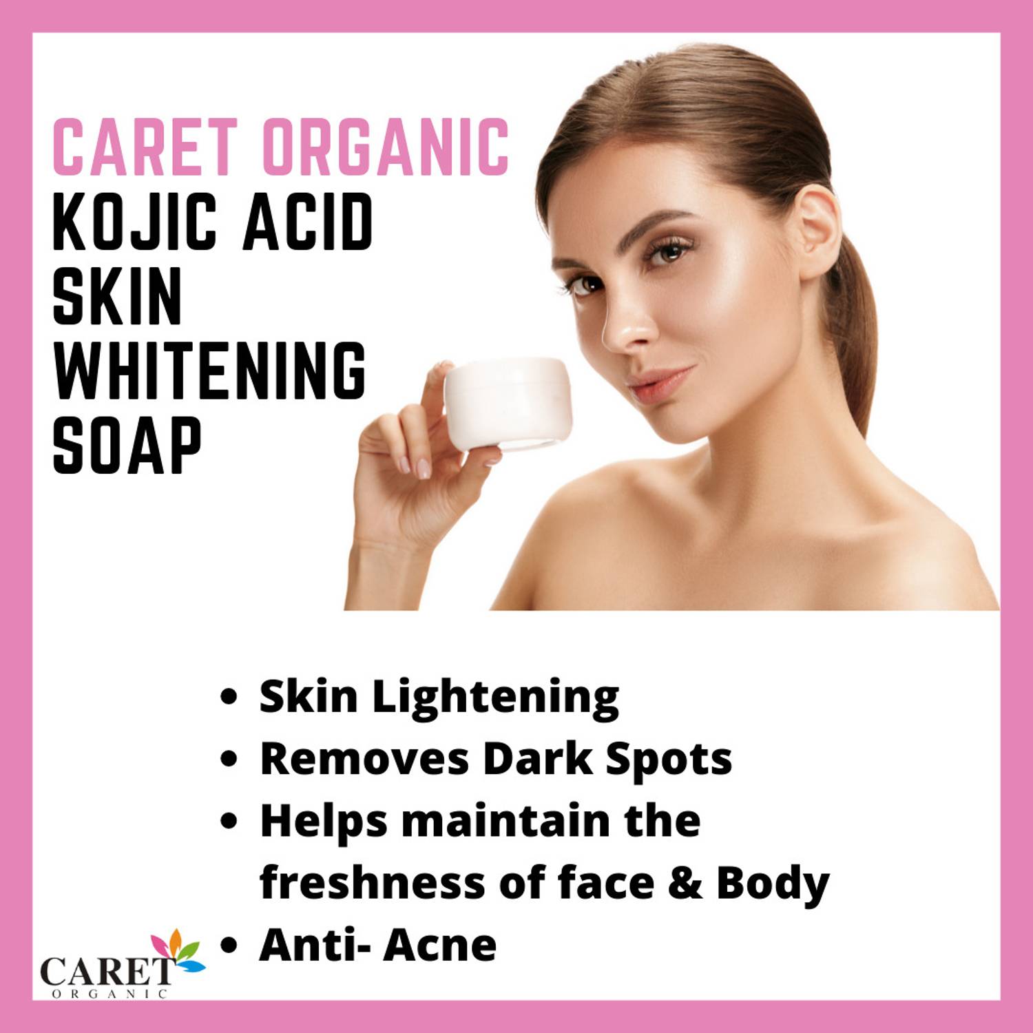 Caret Organic Vitamin C Kojic Acid Soap For Skin Lightening Soap - Cleans And Nourishes Skin