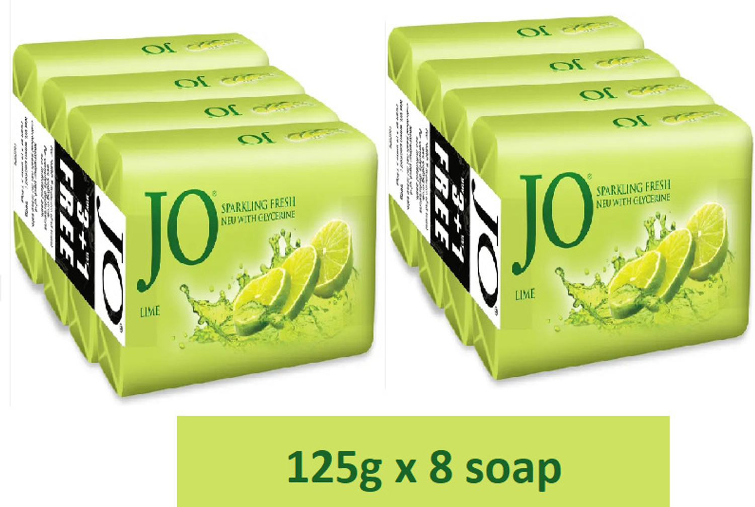 Image of Jo by Wipro Fresh Lime Soap Neu with Glycerine (8x125g)