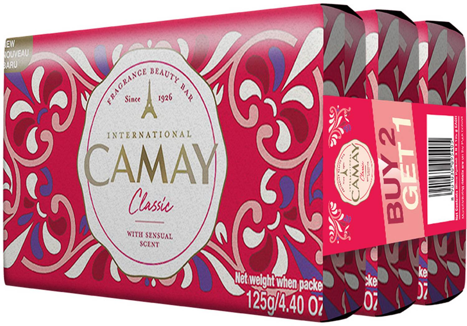Camay Classic International Beauty Soap with Carnations & Roses
