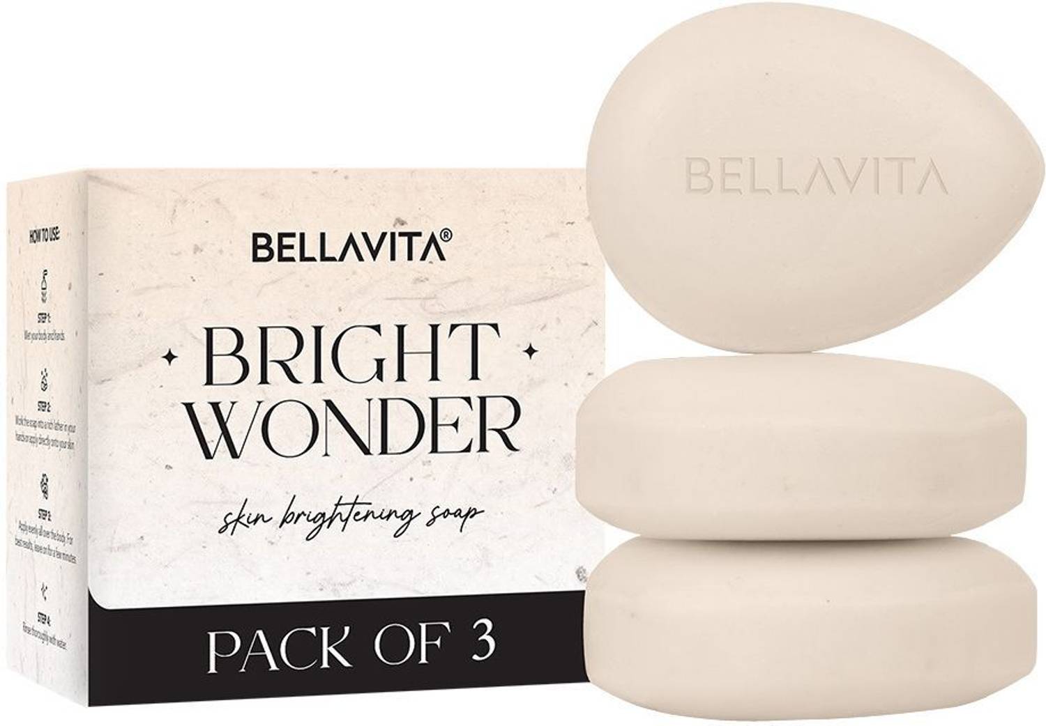 BELLAVITA Bright Wonder Skin Brightening Soap Pack of 3 - Image 1