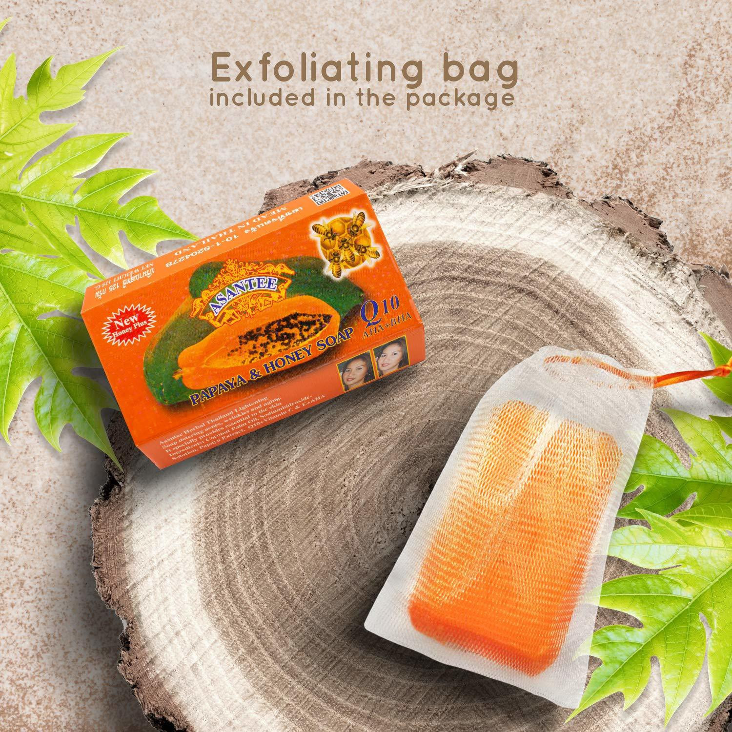 Image of ASANTEE Papaya and Honey Skin Whitening Facial Soap 125 grams