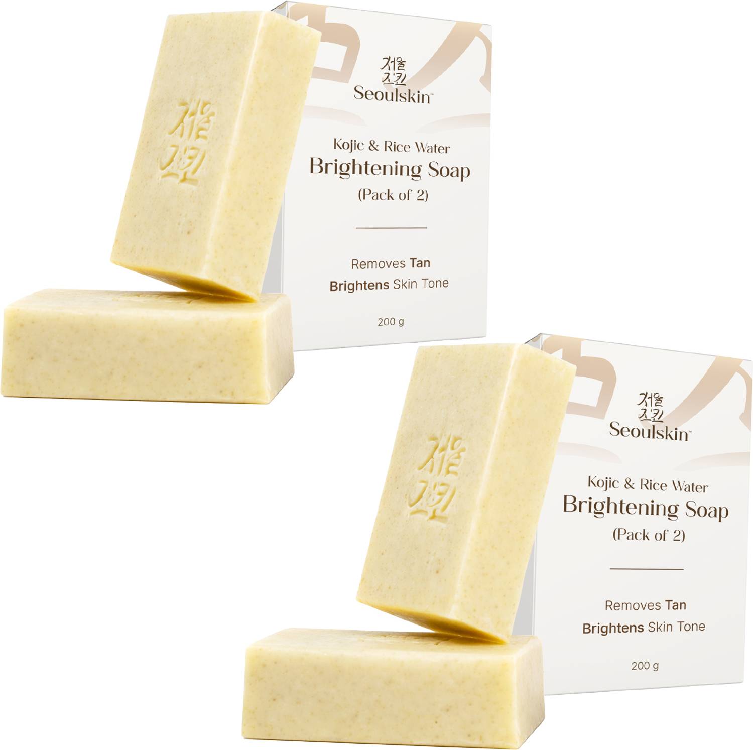 Kojic & Rice Water Brightening Soap Pack of 4 | Tan & Dark Spot Removal Soap - Image 1