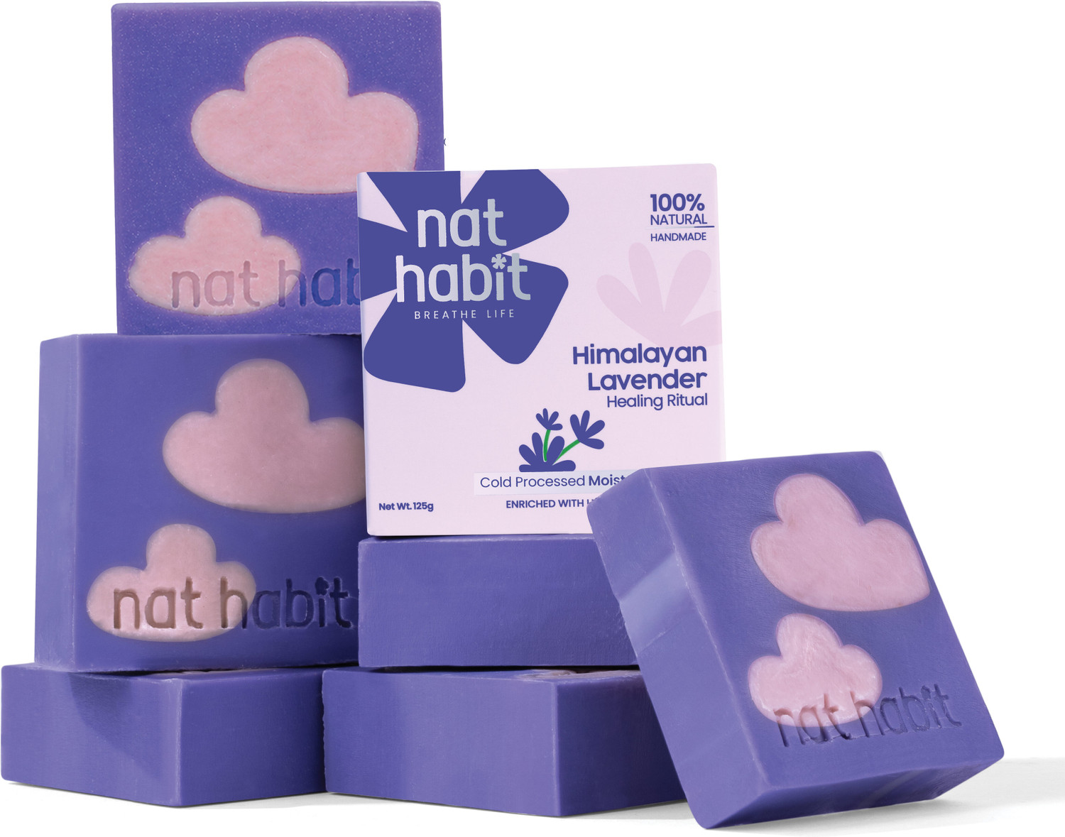 Image of Nat Habit Himalayan Lavender Soap for Glowing Skin Cold Pressed Moisturising Soap