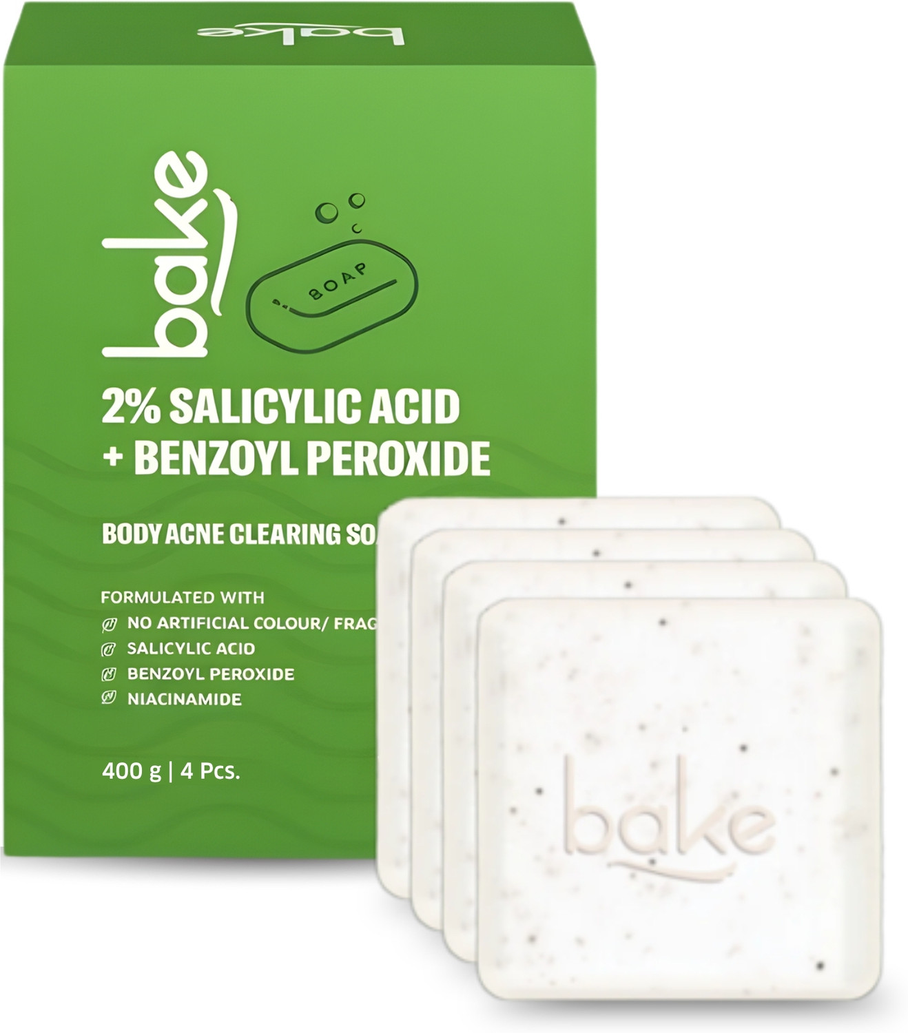 Image of BAKE 2% Salicylic Acid Soap for Body & Back Acne, Reduces Strawberry Legs