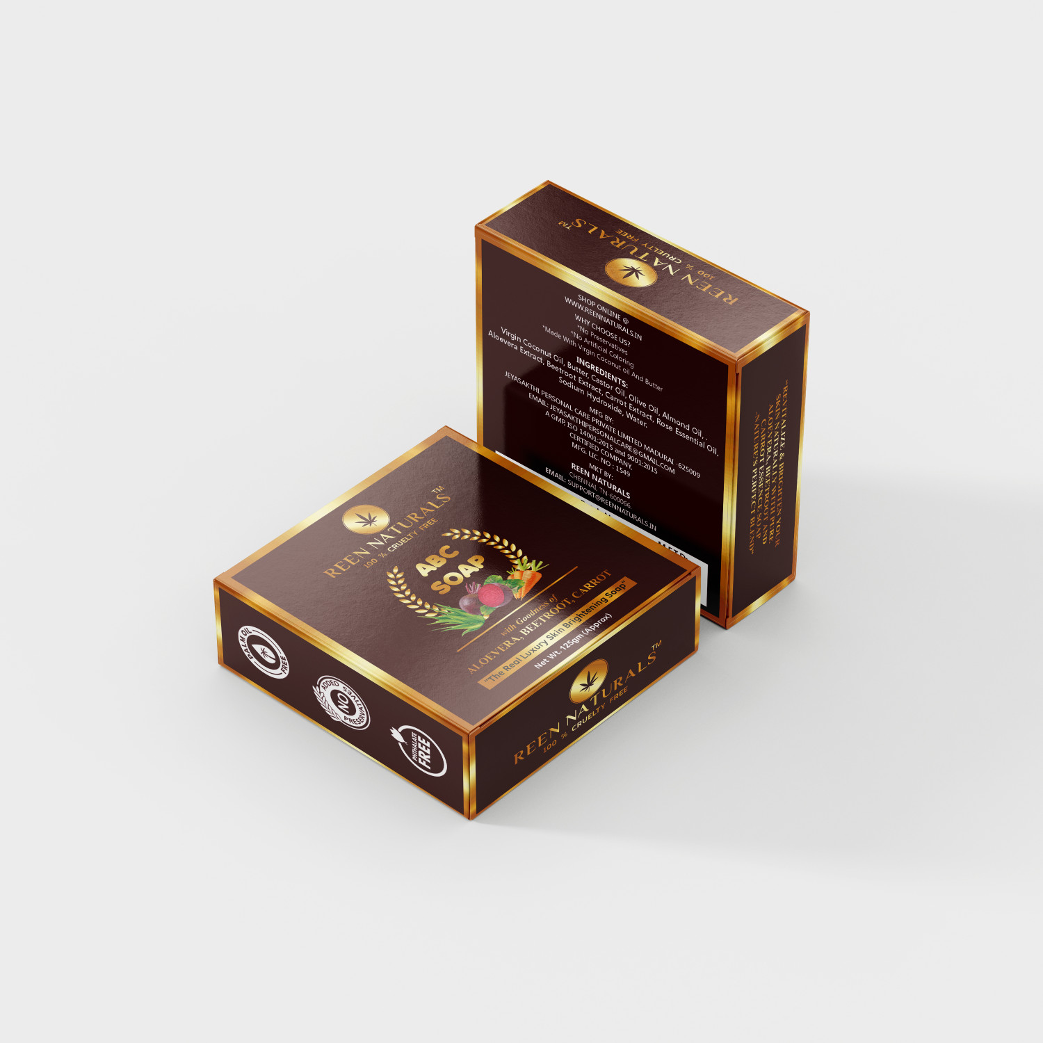 Image of REEN NATURALS PACK 3 - ABC SOAP | Luxury Soap Natural Extract of Aloe Vera, Beetroot & Carrot