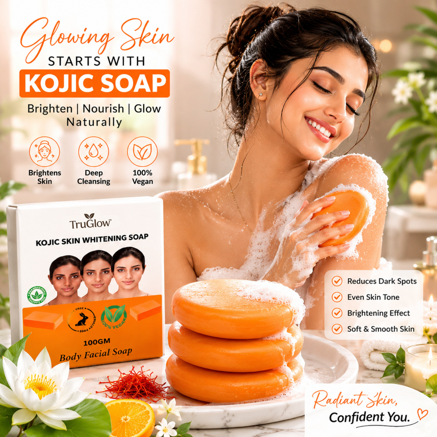 Image of TruGlow Dr SABU Kyle Herbal Papaya Face and Body Soap for Glowing Skin