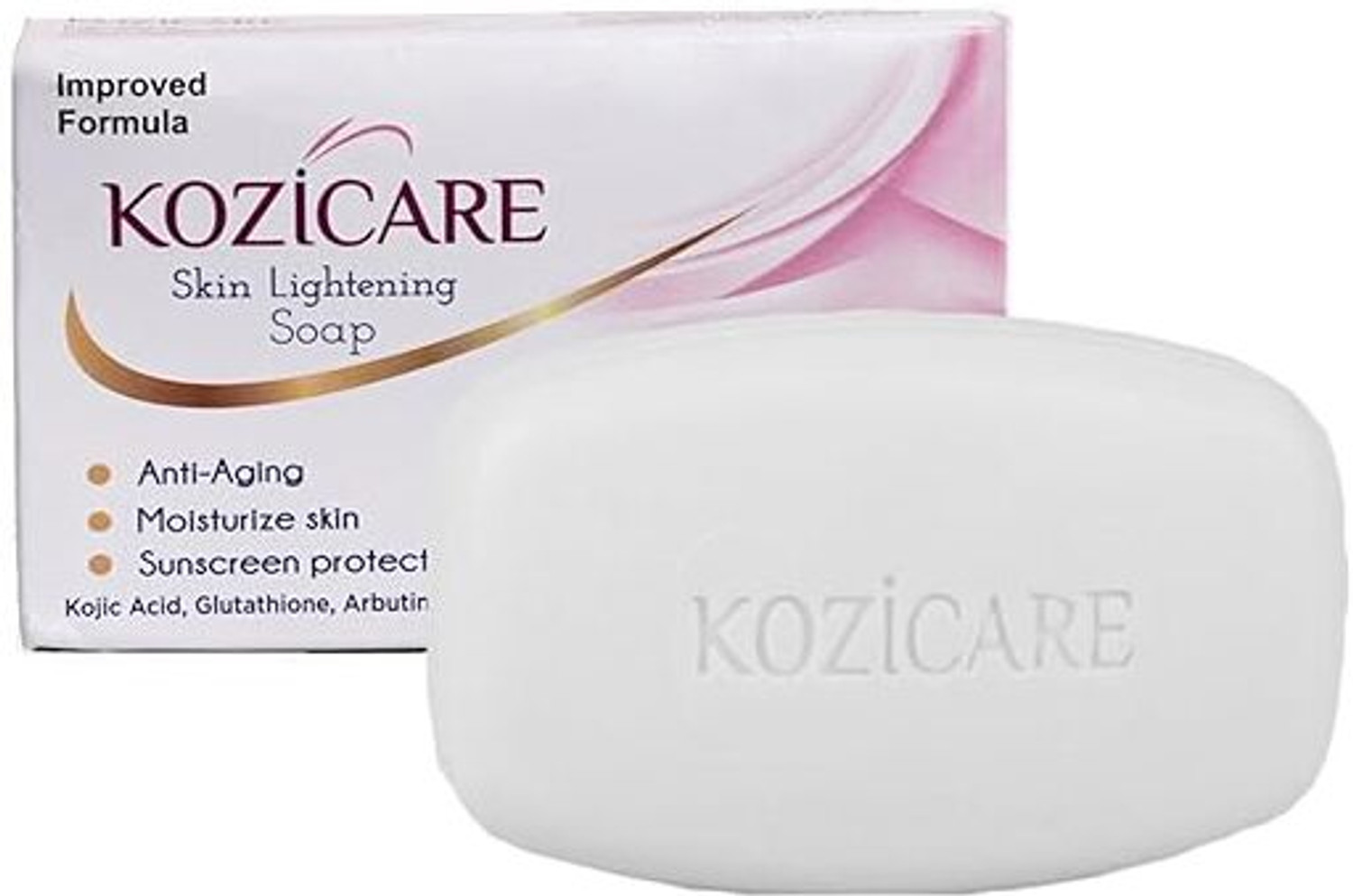 Image of Kozicare Skin Lightening Soap Kojic Acid, Arbutin, Vitamins C & E, Glutathione, Suncreen