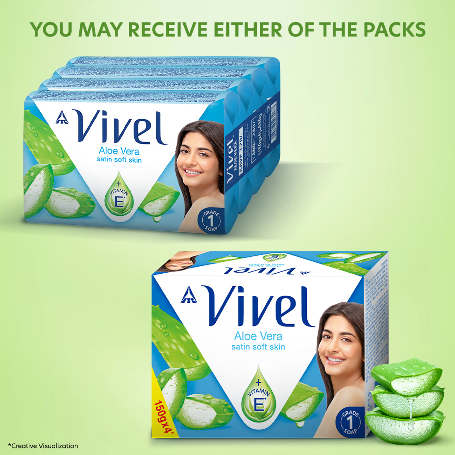 Image of Vivel Aloe Vera Grade 1 Bathing Soap Highest Soap Grade 76% TFM Vitamin E