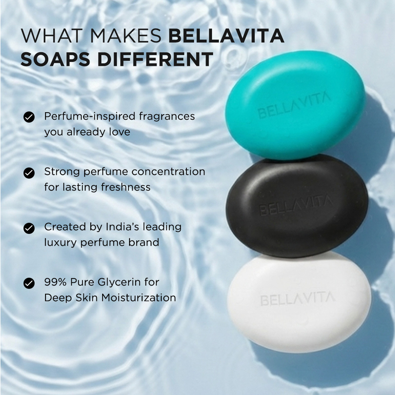 Image of BELLAVITA Perfumed Bathing Soap for Men| Pack of 2 | Pure Glycerin| Paraben Free Soap|