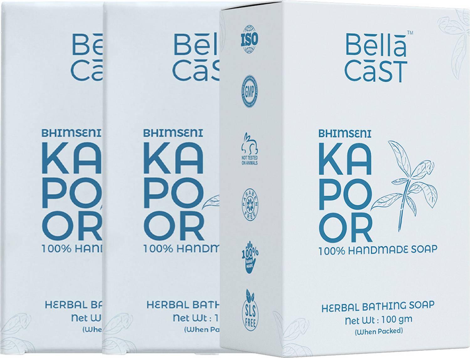 BellaCast Bhimseni Kapoor Handmade Soap For Natural Glowing Brightening Skin- Pack of 3