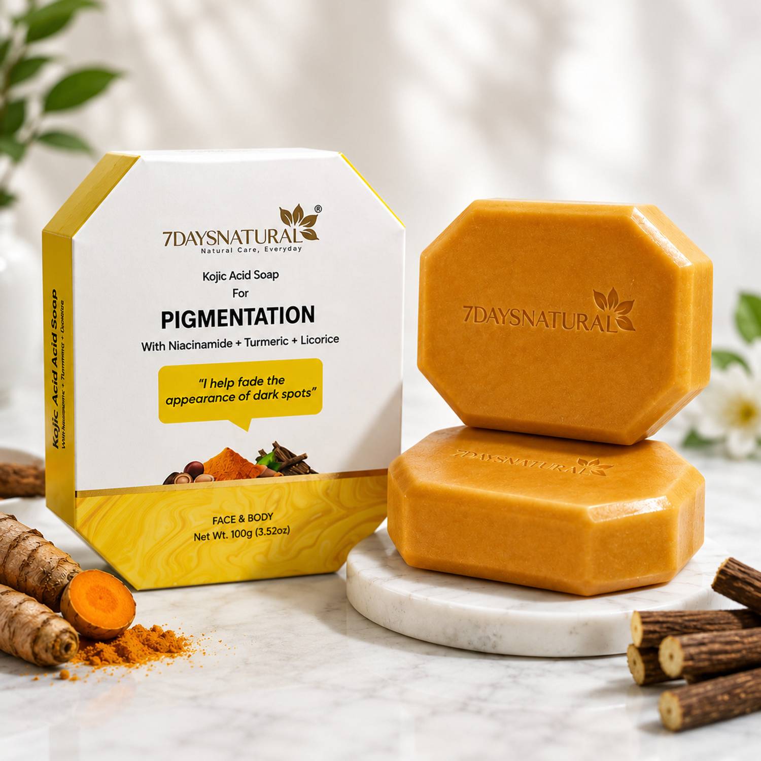 7days natural Kojic Acid Soap | Pigmentation & Dark Spot Removal Soap | Skin Brightening