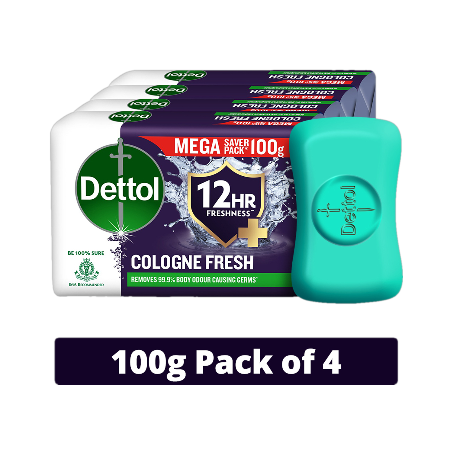Image of Dettol Cologne Bathing Soap for Men & Women, for Face, Body & Hands, Combo for Summer