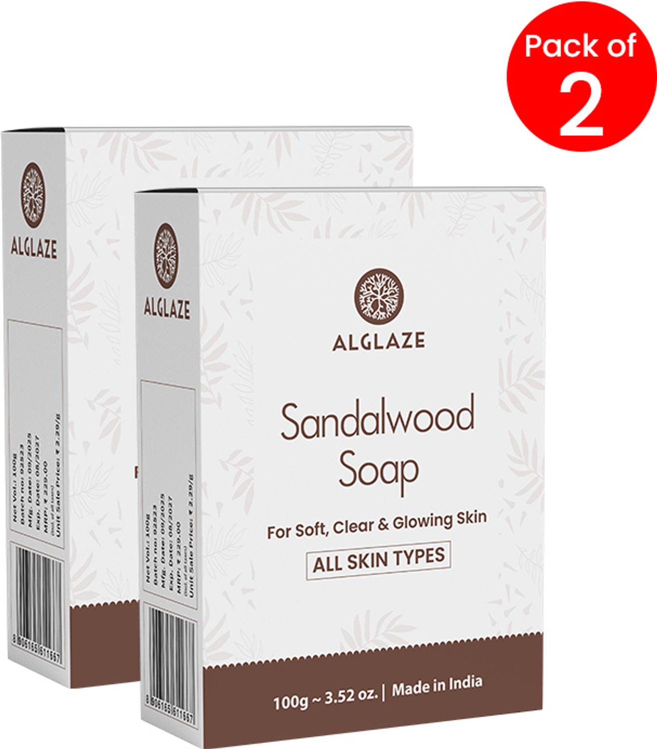 Image of Alglaze Sandalwood Soap Shea Butter &Jojoba Oil | Softens, Nourishes & Adds Natural Glow