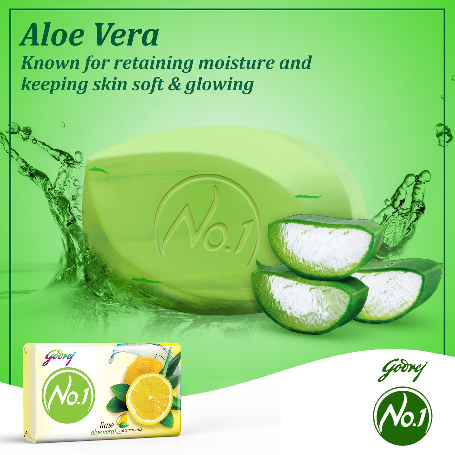 Image of Godrej No.1 Aloe Vera Bath Soap