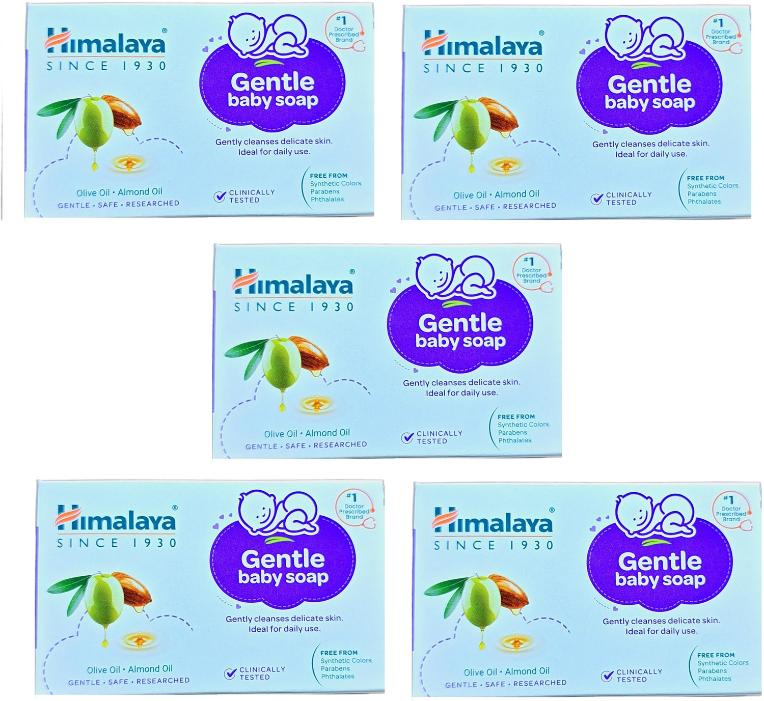 Image of HIMALAYA GENTLE BABY SOAP 75g , SET OF 5