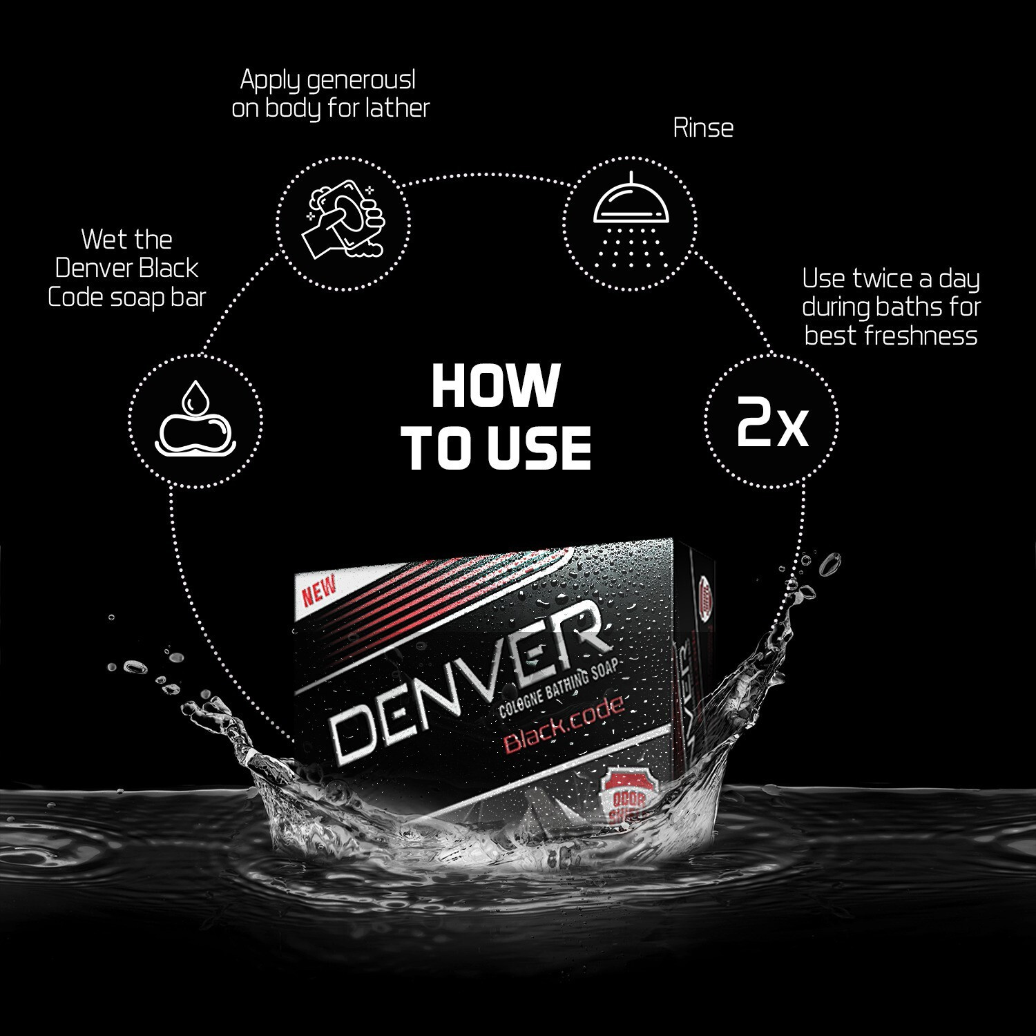 Image of DENVER Black Code Soap (Pack Of 5)