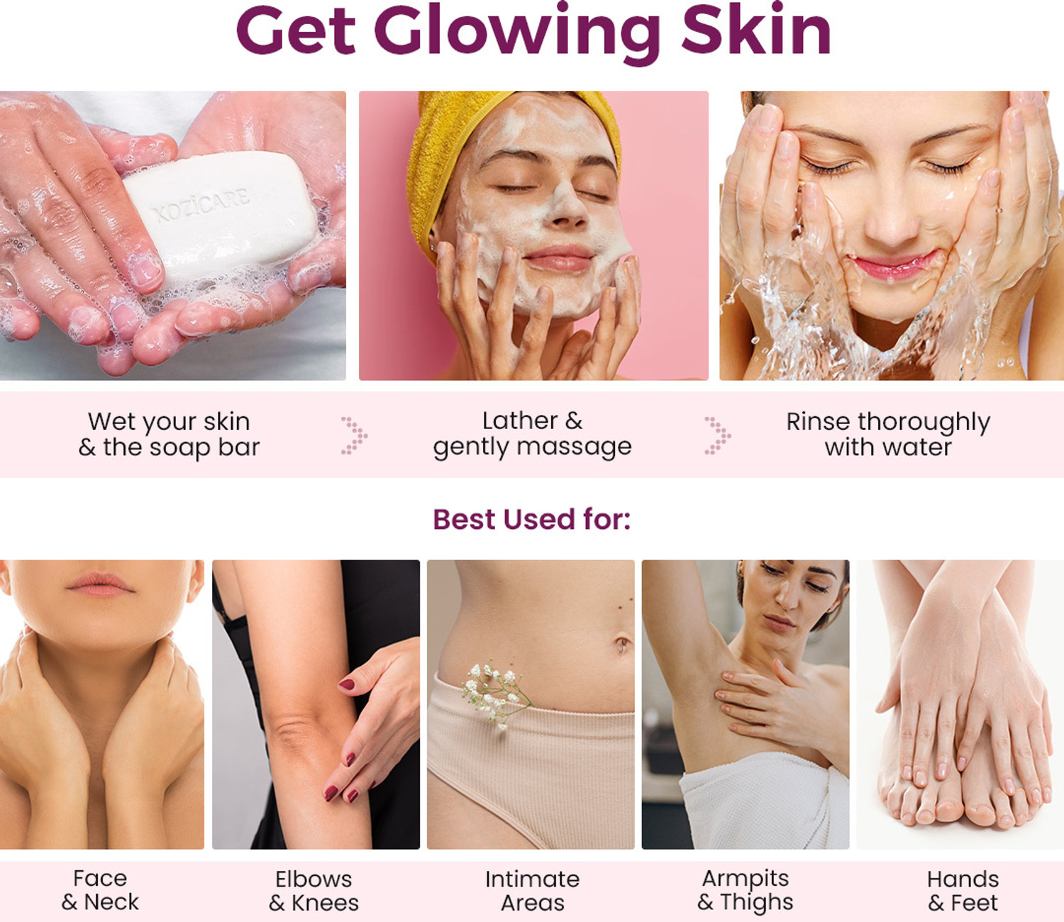 Image of Kozicare Skin Lightening Soap | Kojic Acid Soap | Bath Soap Combo | For Glowing Skin