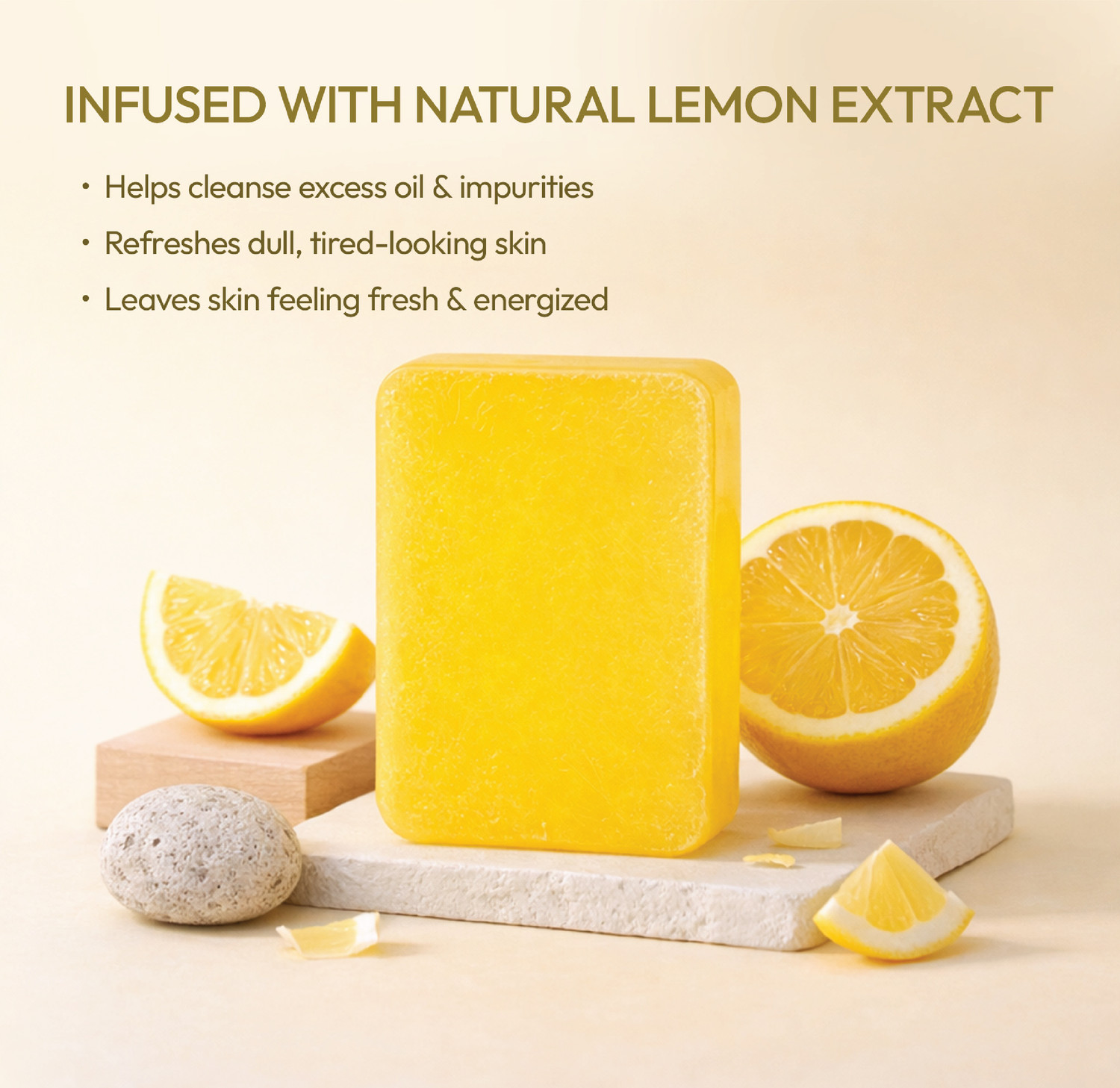 Image of Niraahi Lemon Bathing Soap 100g | Refreshing Citrus Bath Bar for Men & Women