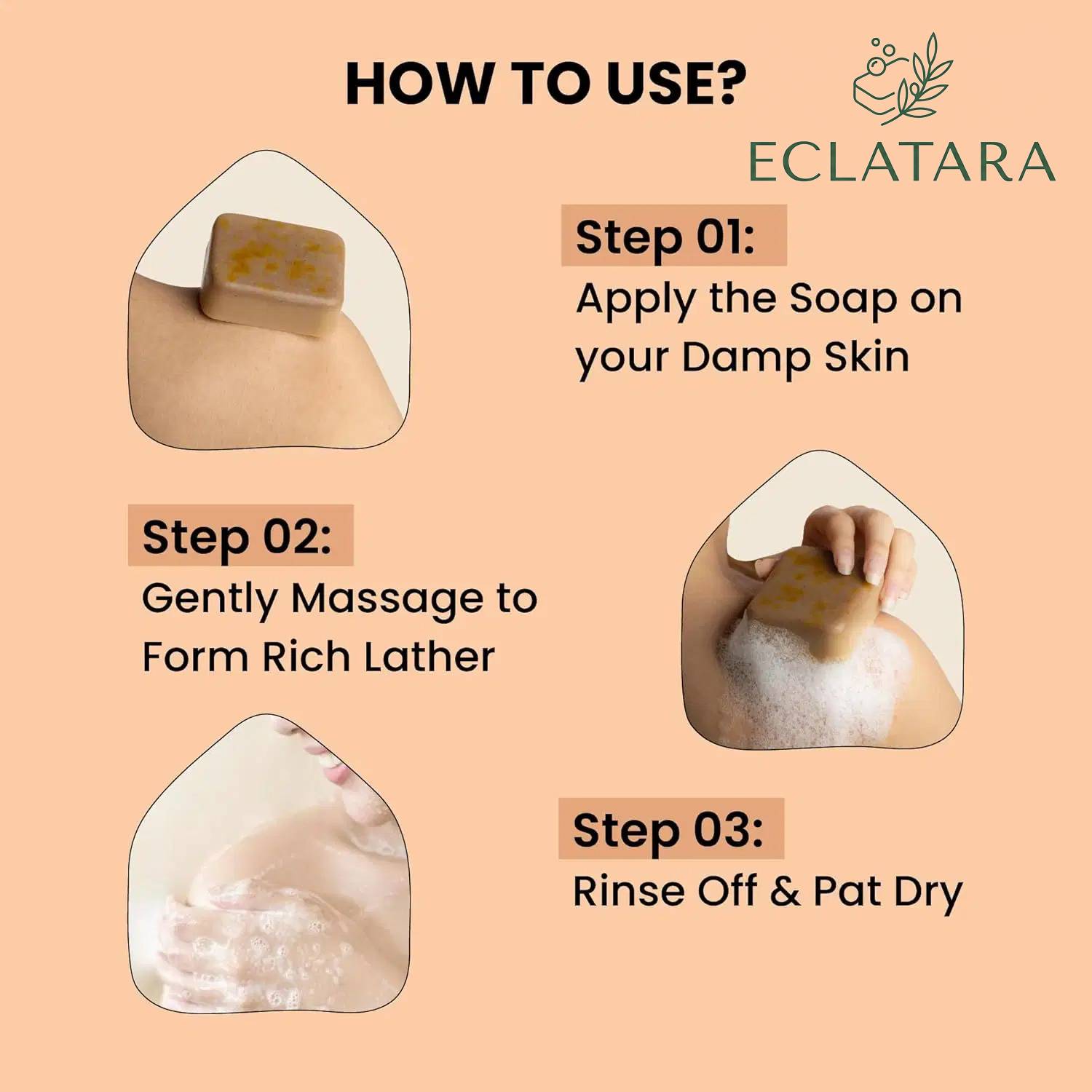 ECLATARA ET Sandal Glow Care Soap Pack of 3 · 100 g (300 g total) - Image 5