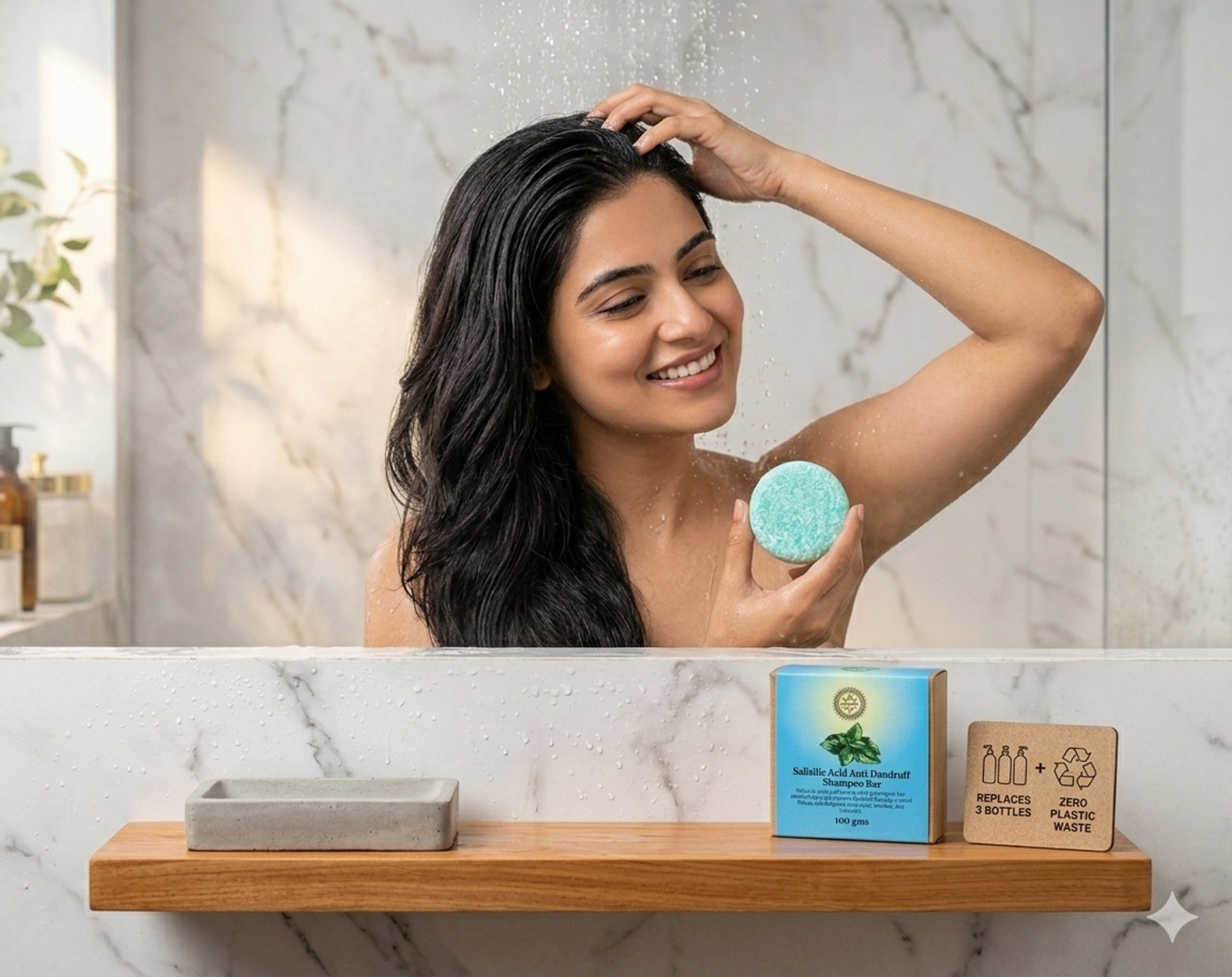 Image of Aaranyam Anti Dandruff Shampoo bar Rosemarry & Tea tree essential oils - 100g