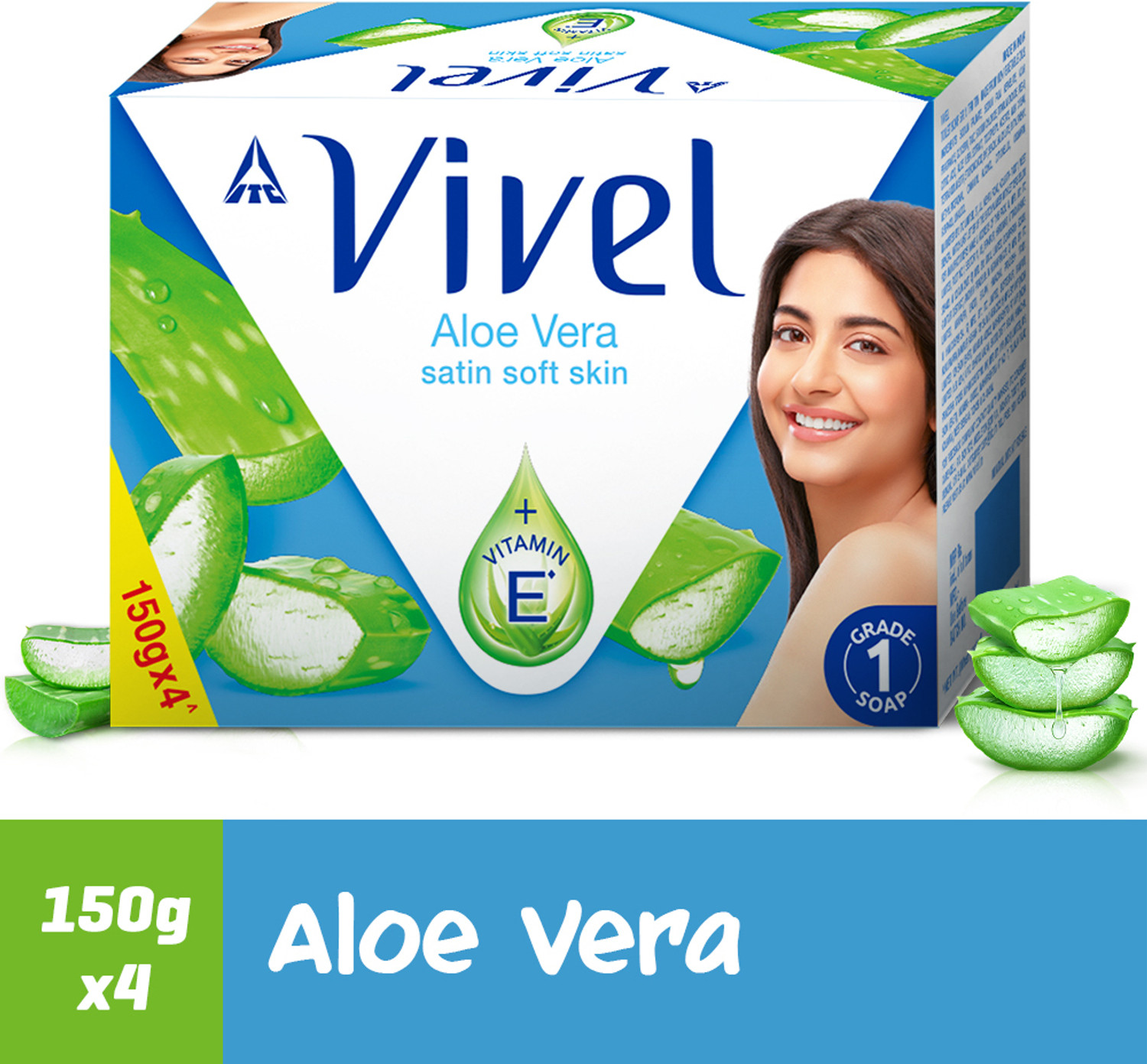 Image of Vivel Aloe Vera Grade 1 Bathing Soap Highest Soap Grade 76% TFM Vitamin E