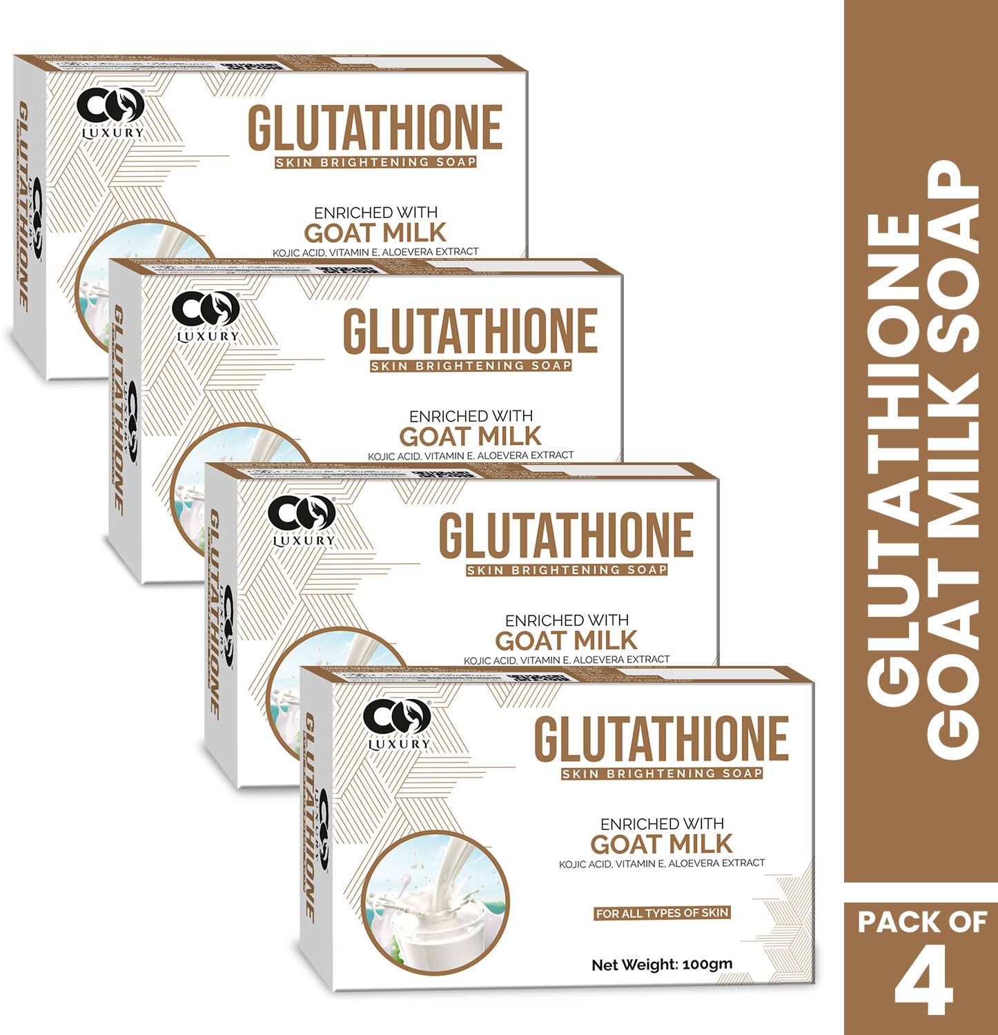 CO Luxury Glutathione Goat Milk Skin Brightening Soap | Kojic Acid,Aloevera Extract - Price in India, Buy CO Luxury Glutathione Goat Milk Skin Brightening Soap