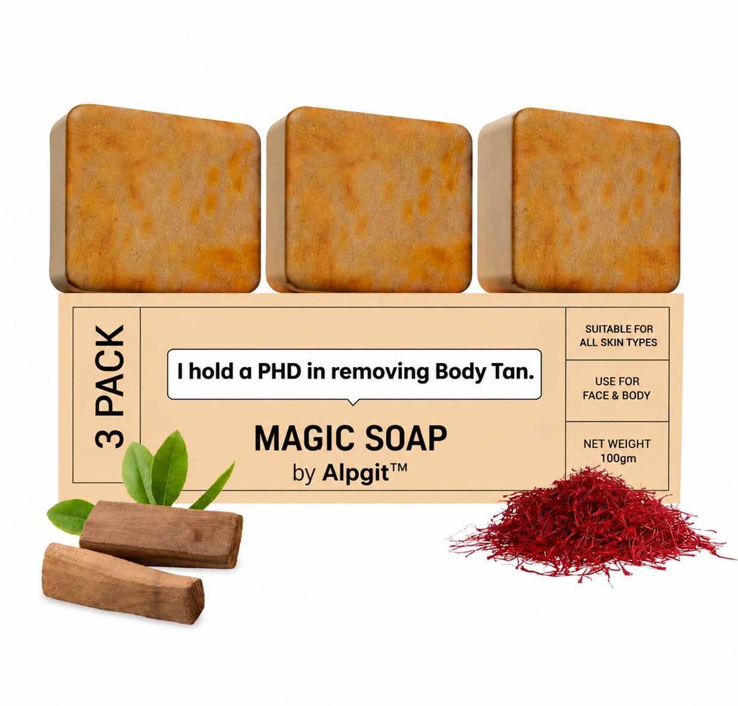 Alpgit Magic Soap 3 Pack (300g) Pack of 3 · 100 g (300 g total)