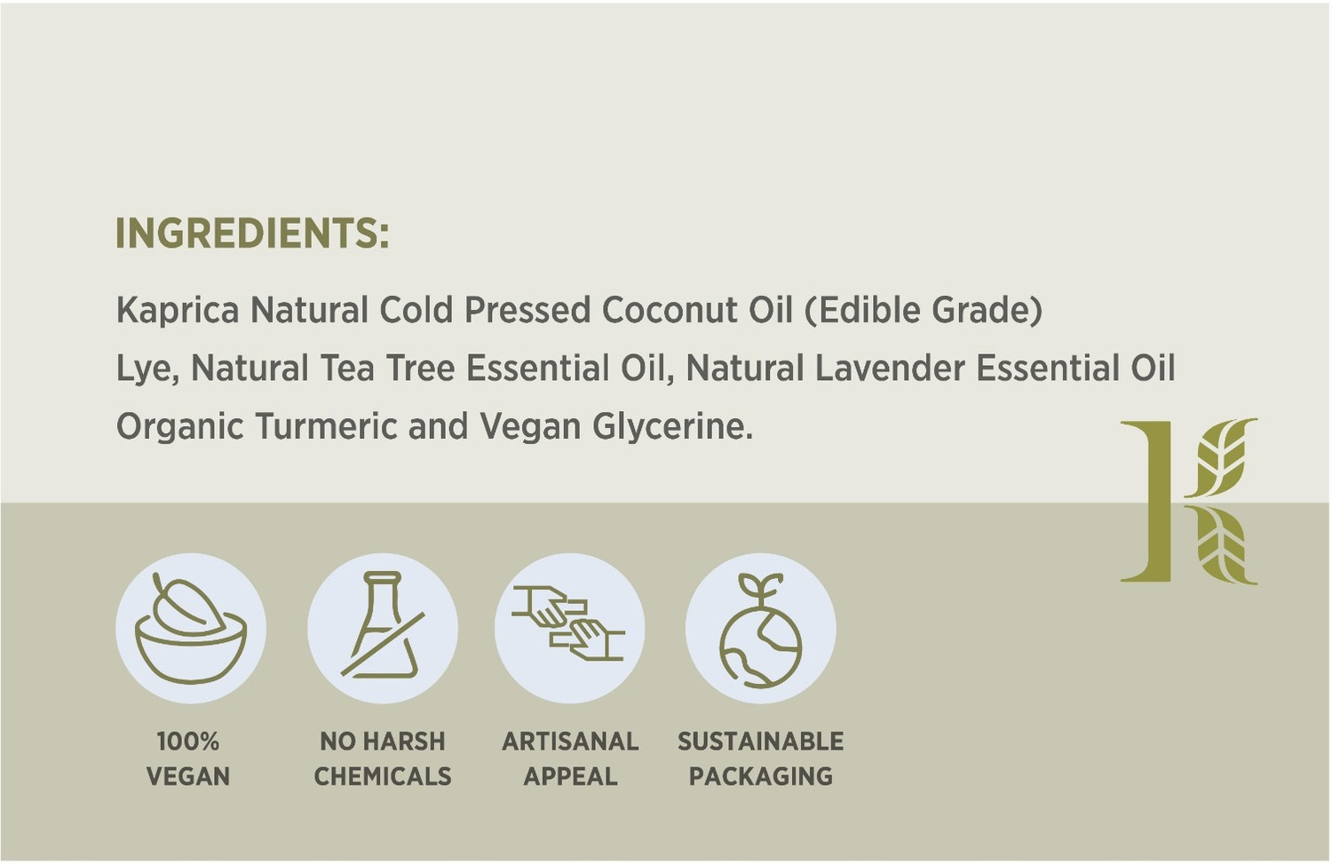 Image of KAPRICA Natural Handmade pure cold pressed coconut oil soap