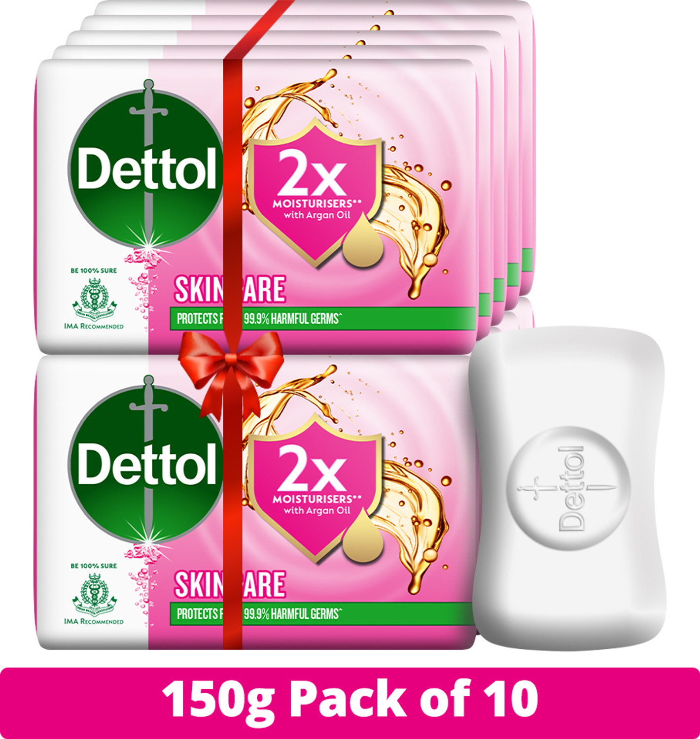 Image of Dettol Skincare Moisturizing Bathing Soap - 150gm (Pack of 10)