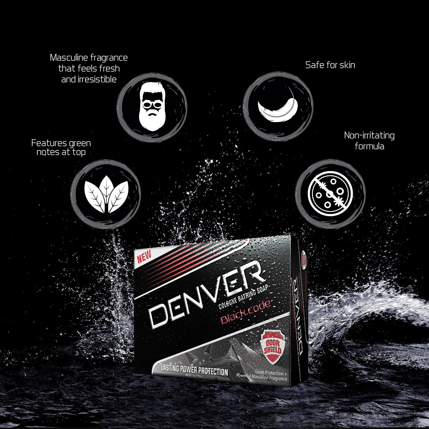 Image of DENVER Black Code Soap (Pack Of 5)