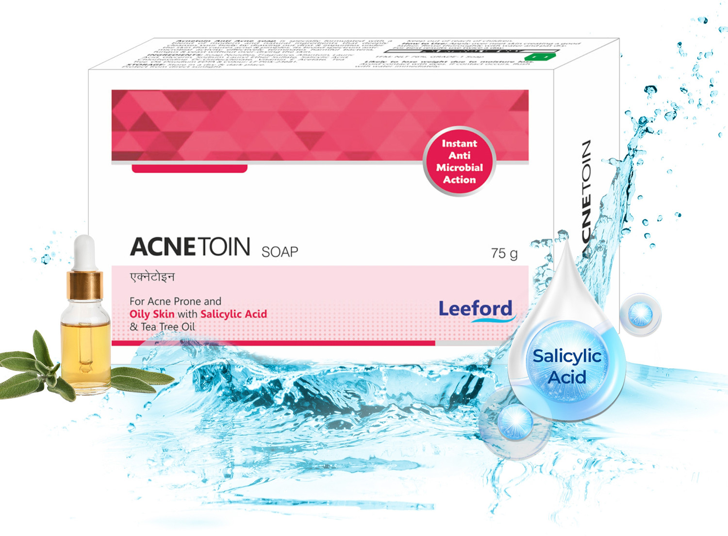 Image of Leeford Salicylic Acid & Tea Tree Oil Soap for Body Acne | Controls Sebum Production